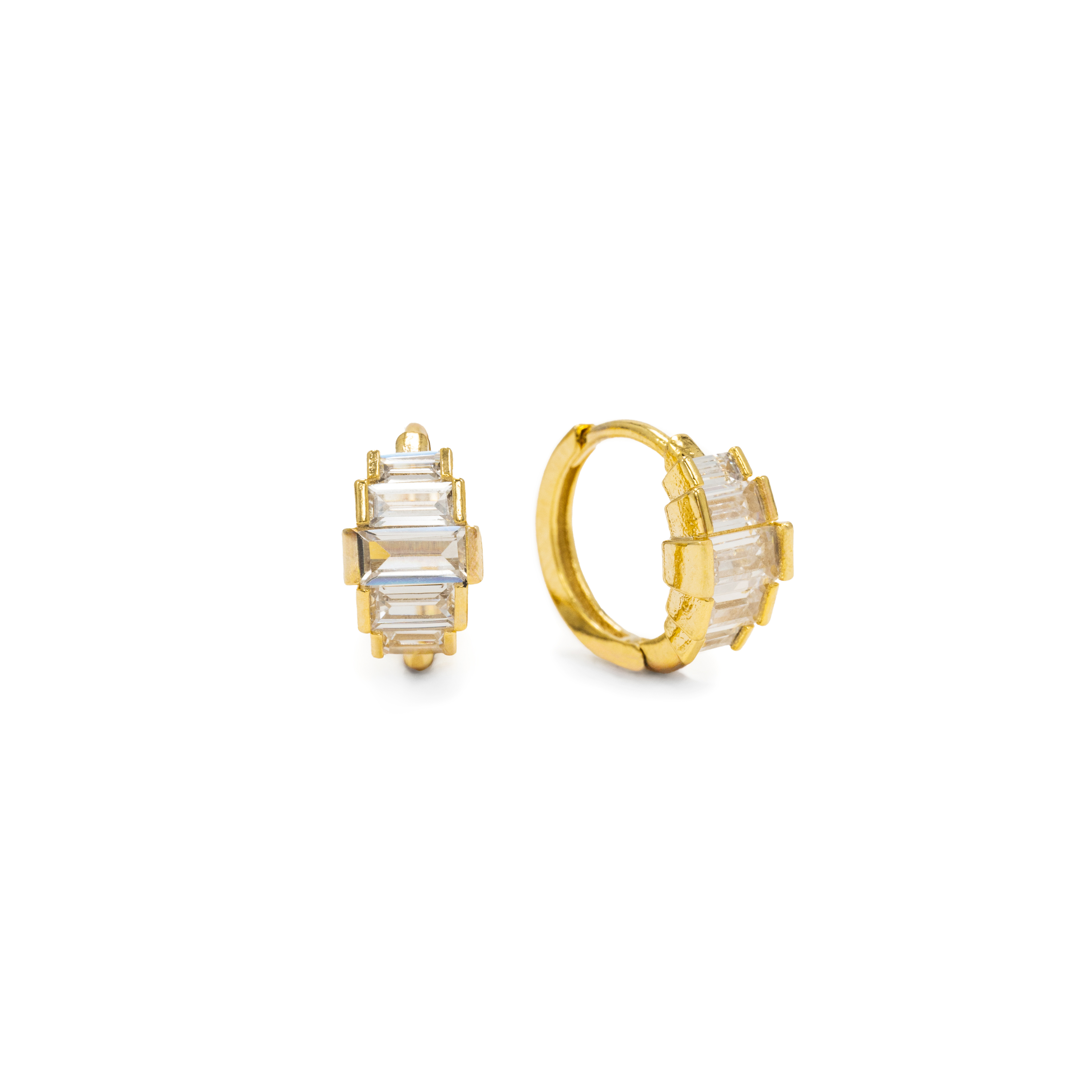 Picture of Clarice Huggie Hoop Earrings - Gold