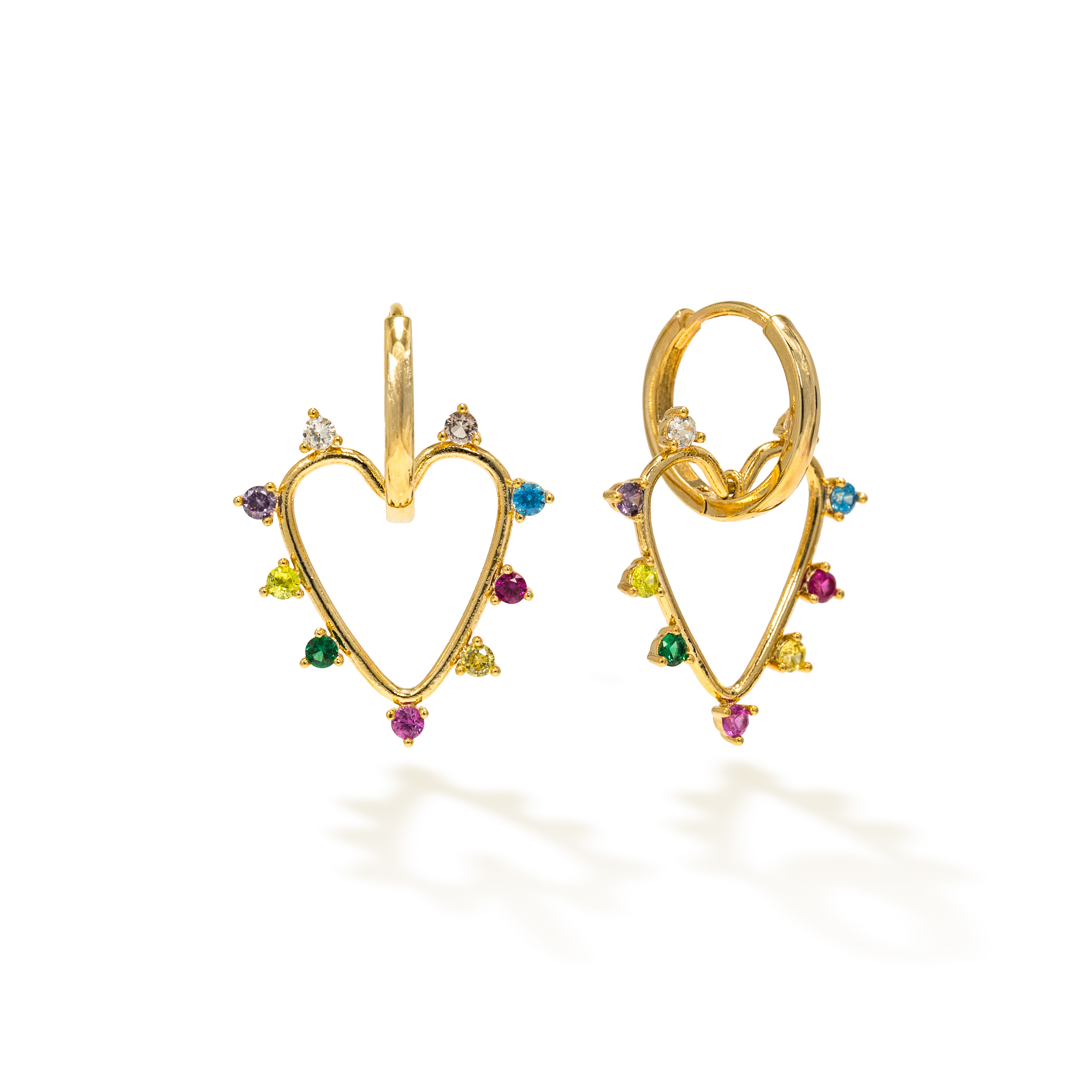 Picture of Chapel Heart Hoop Earrings - Mixed