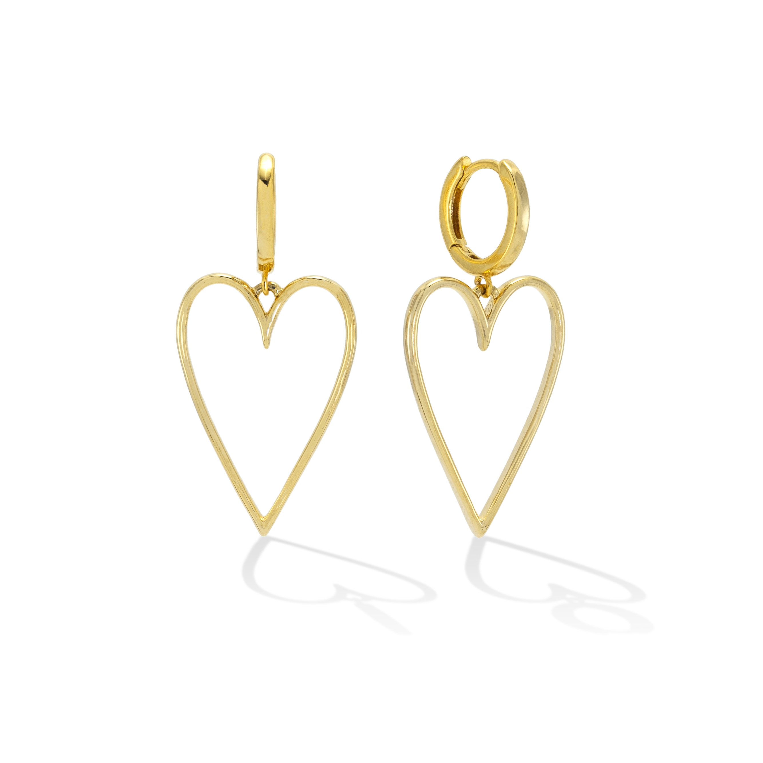 Picture of Lovestruck Heart Hoop Earrings - Gold
