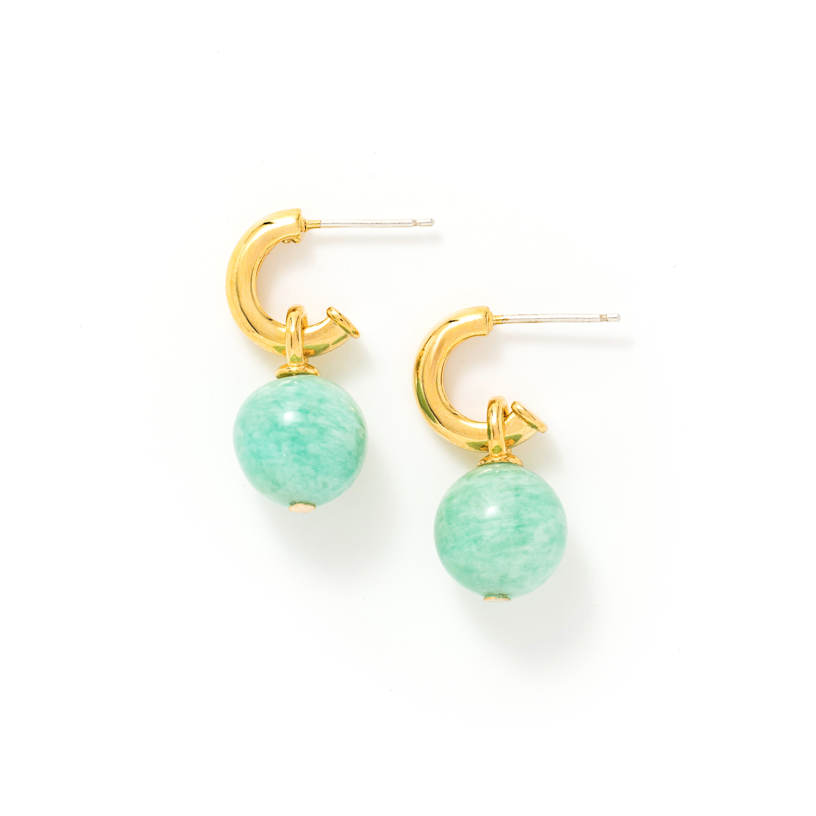 Picture of Sorrento Gemstone Hoop Earrings - Amazonite