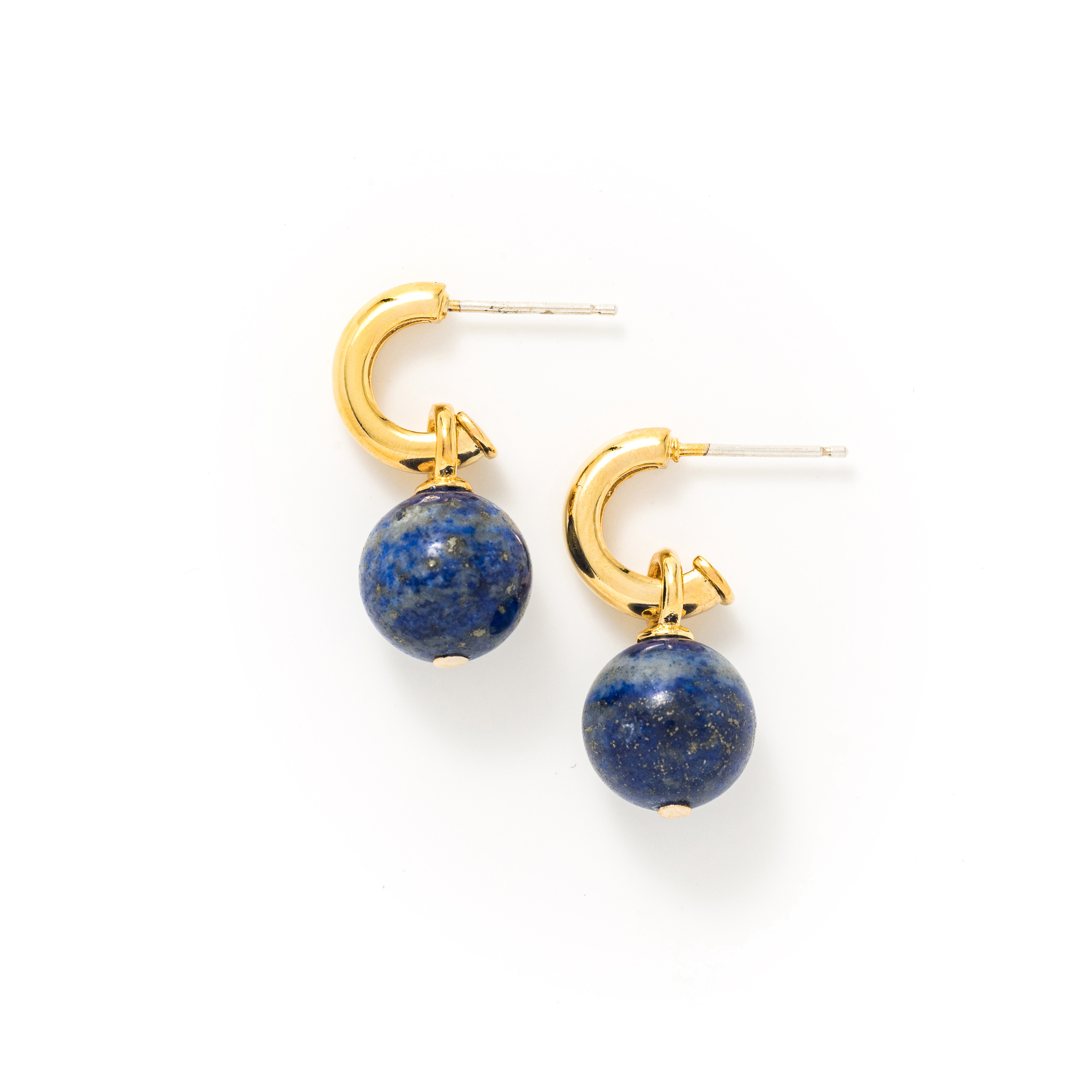 Picture of Sorrento Gemstone Hoop Earrings - Lapis Lazuli
