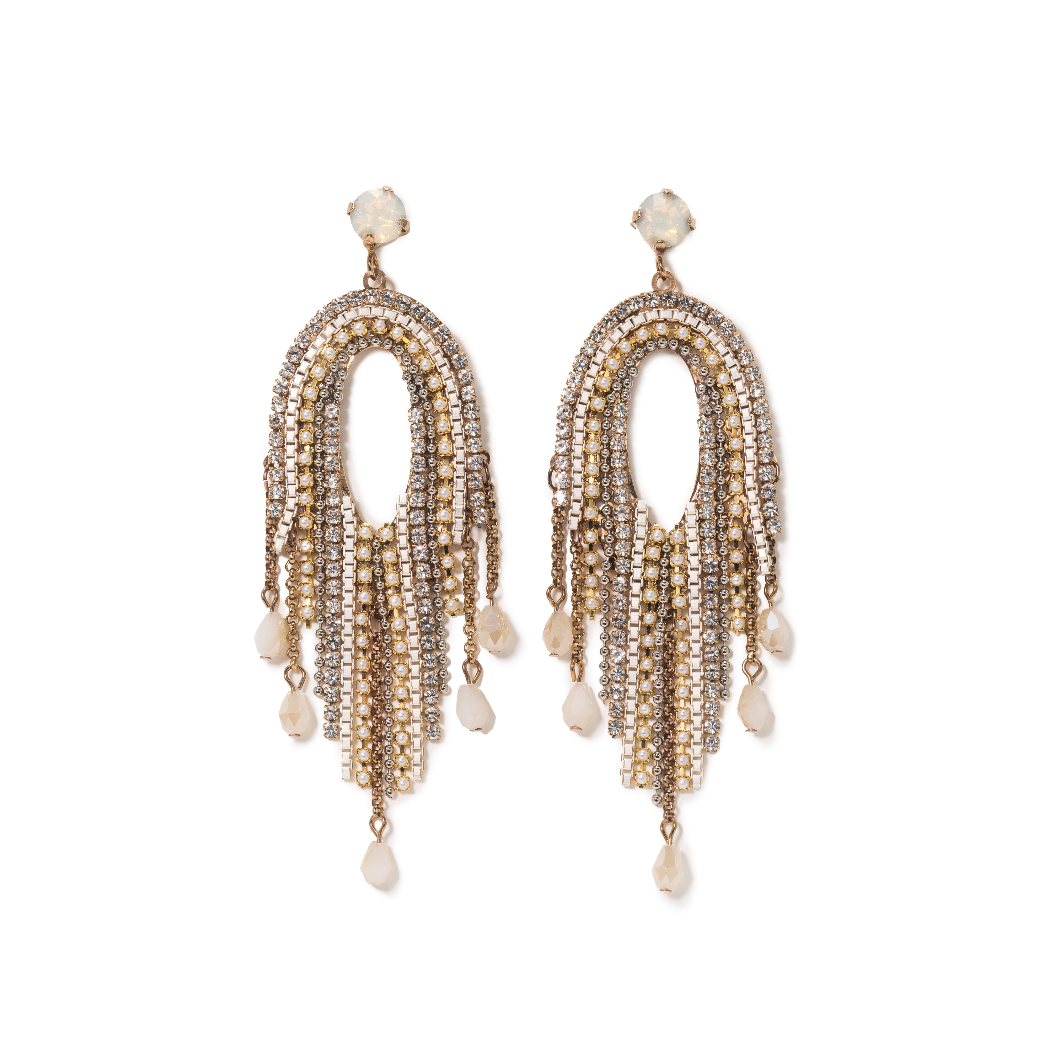 Picture of Sway Fringe Earrings - White