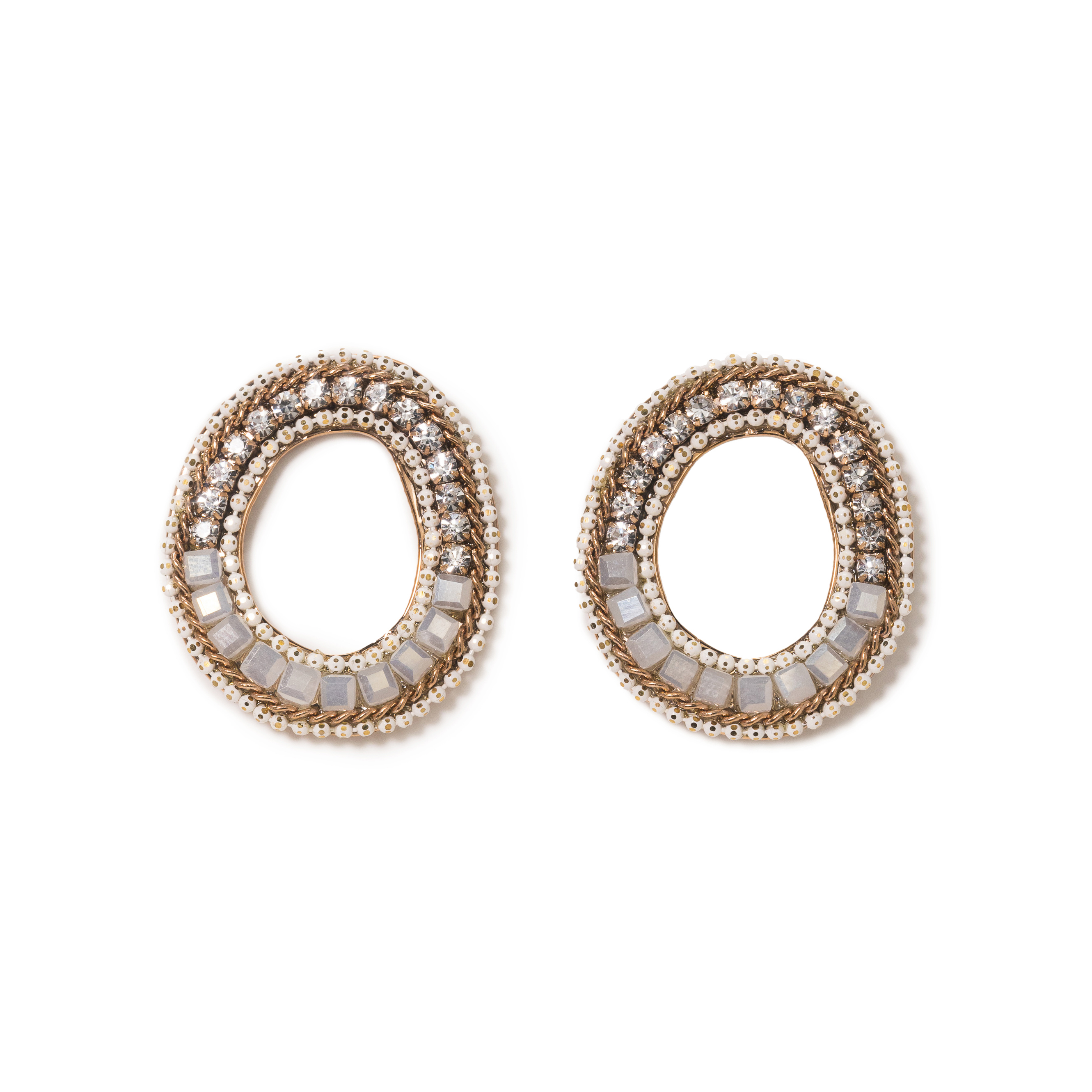 Picture of Curva Hoop Earrings - White