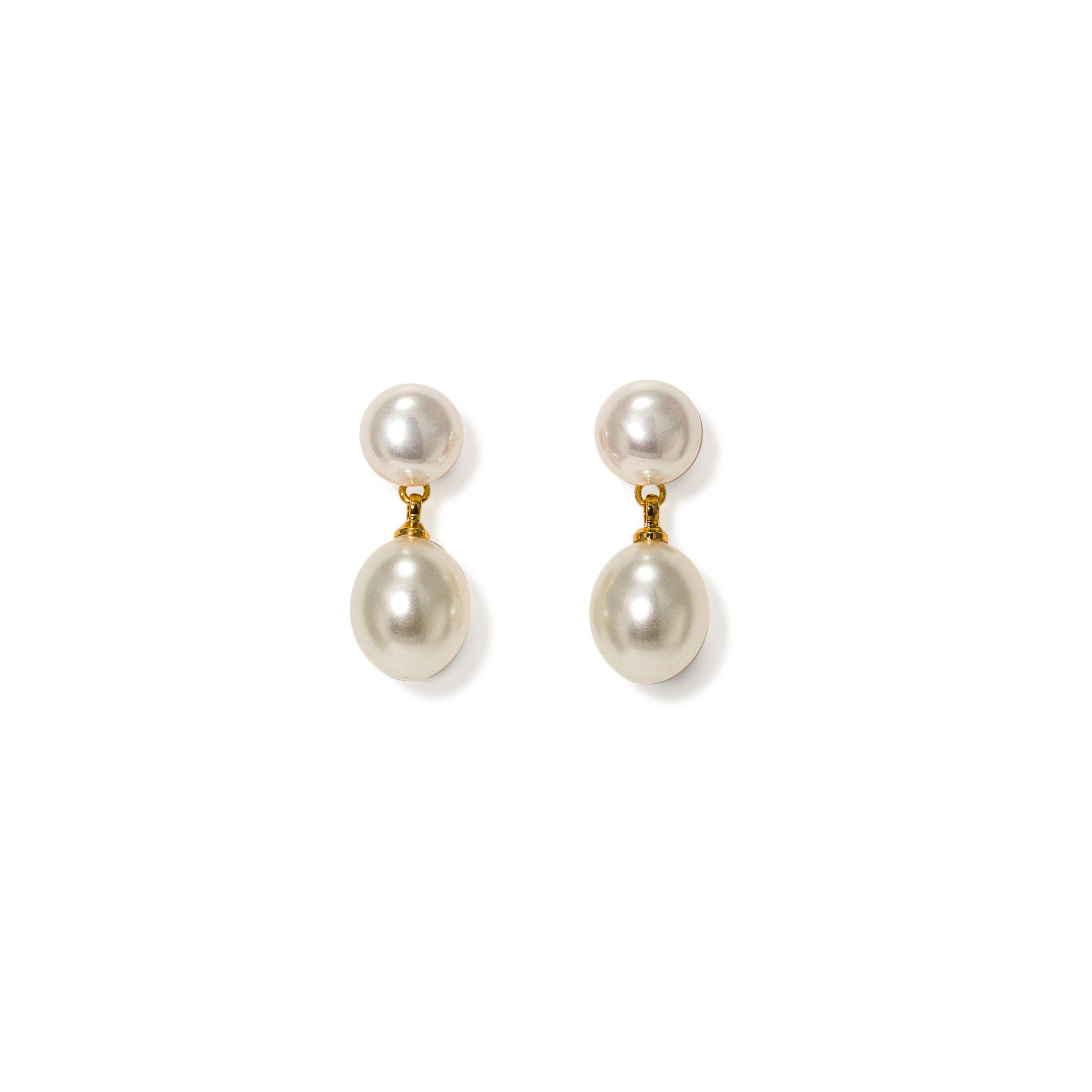 Picture of Positano Pearl Drop Earrings - Gold