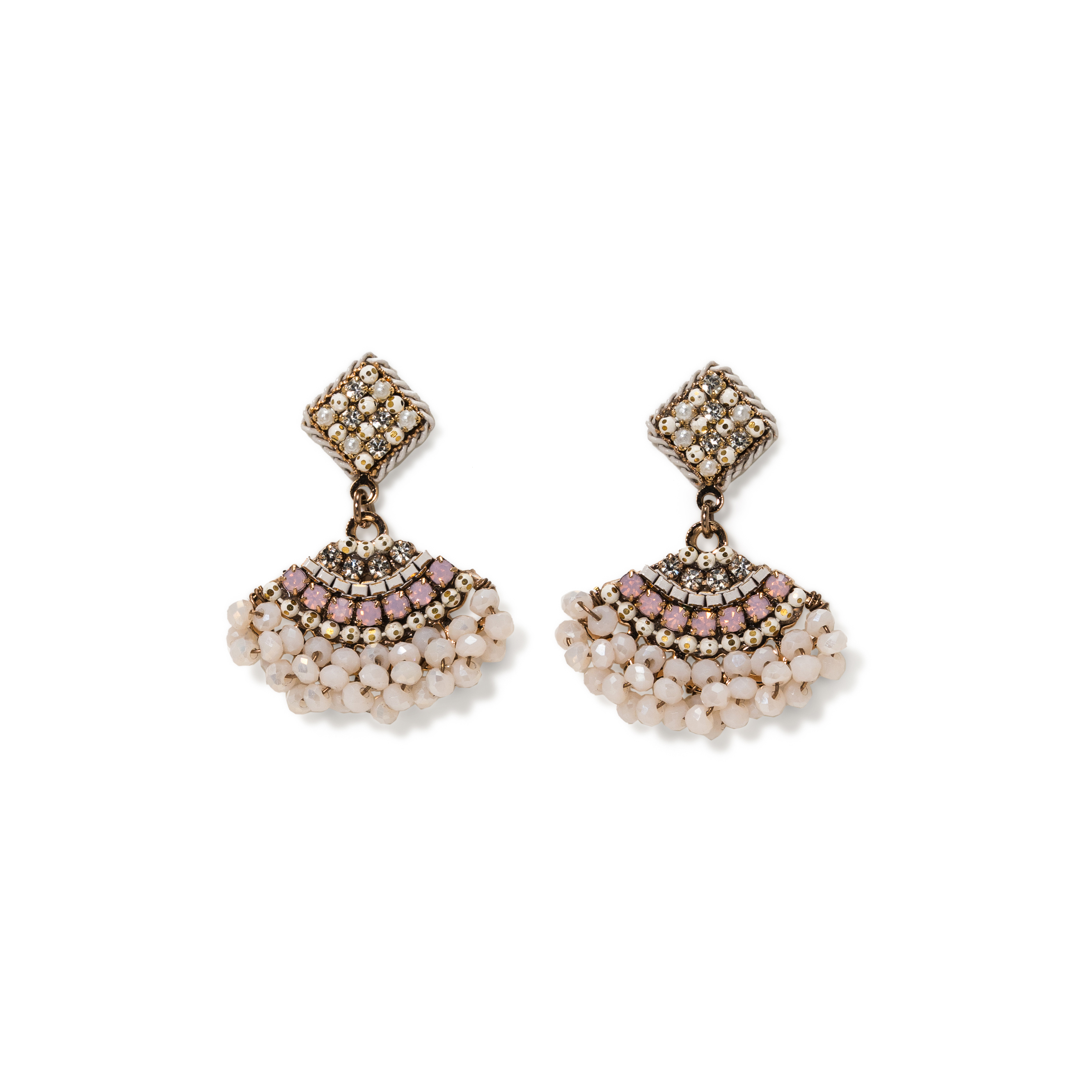 Picture of Aravelle Fan Drop Earrings - White Opal