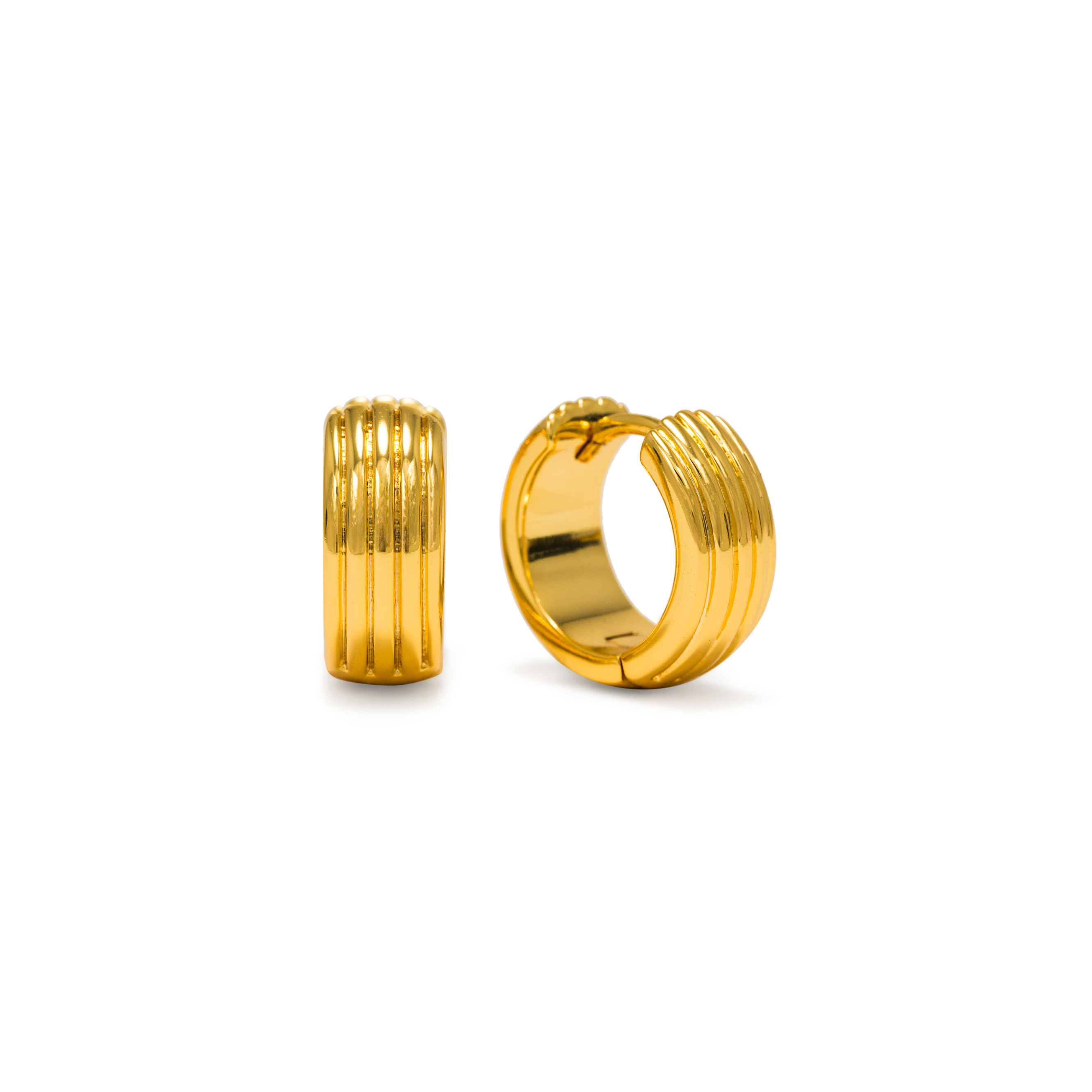 Picture of Groove Hoop Earrings - Gold