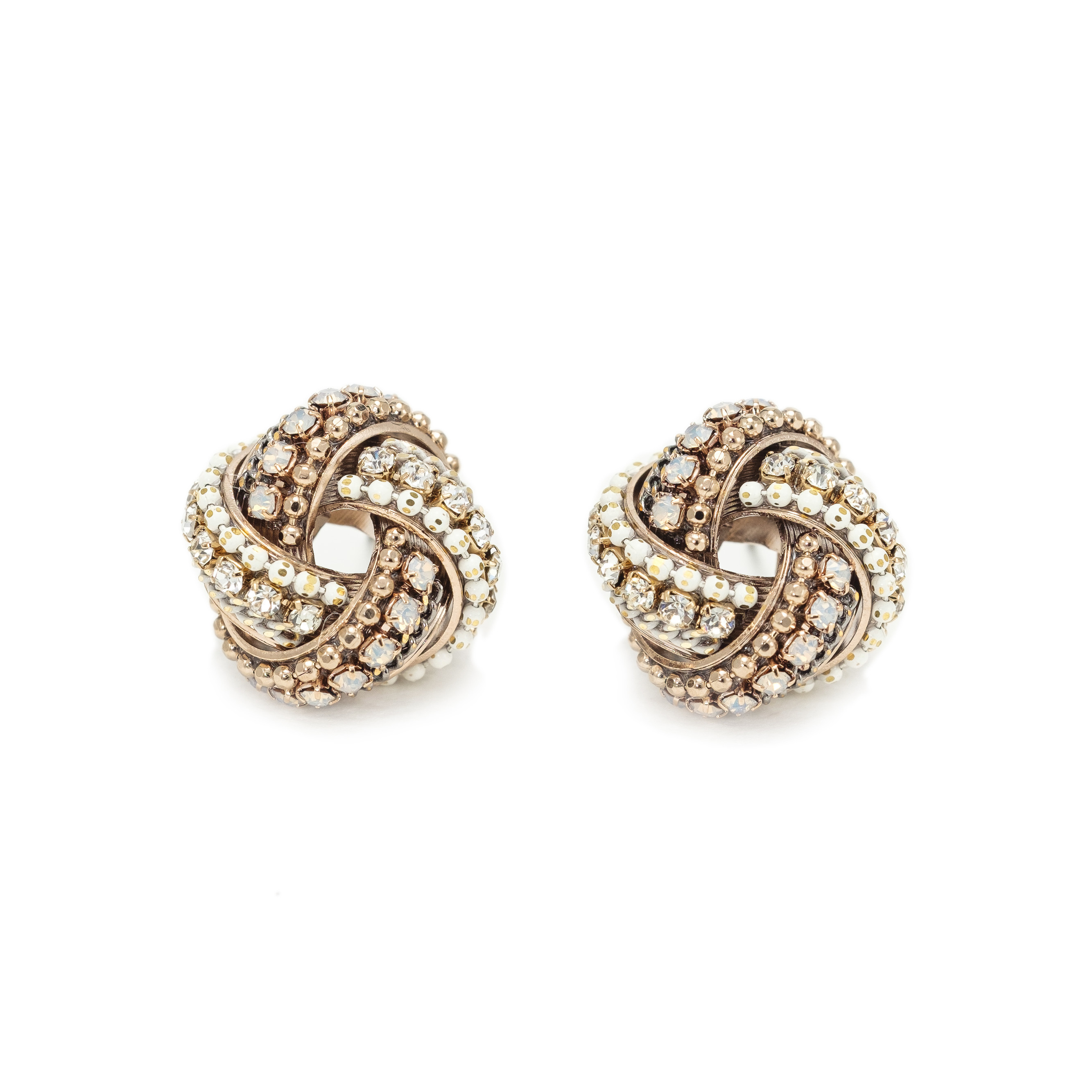 Picture of Astaire Knot Stud Earrings - White