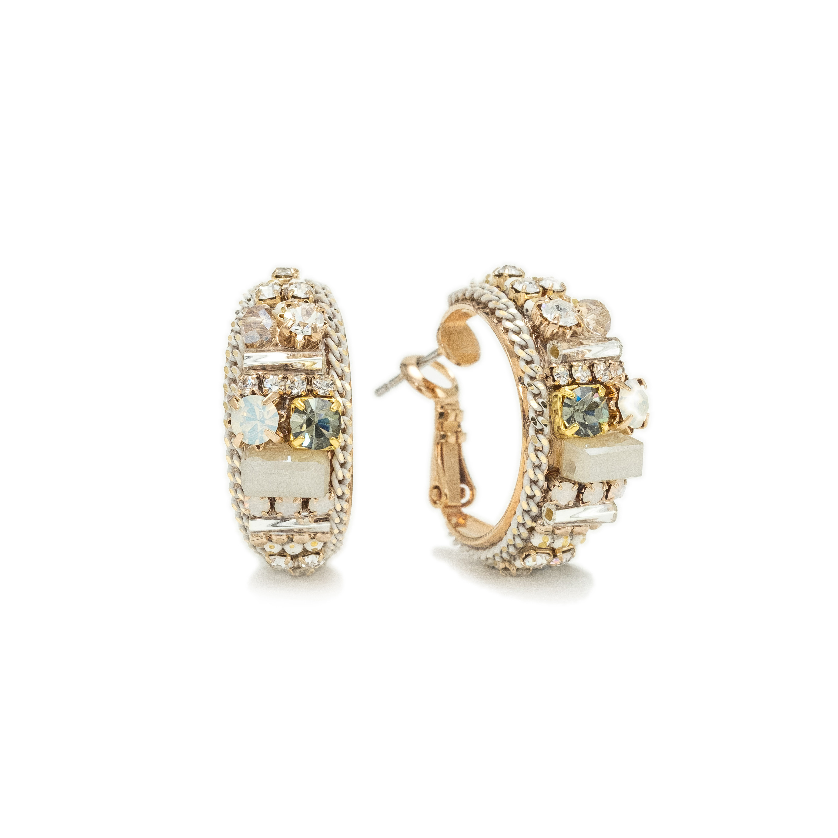Picture of Charleston Hoop Earrings - White