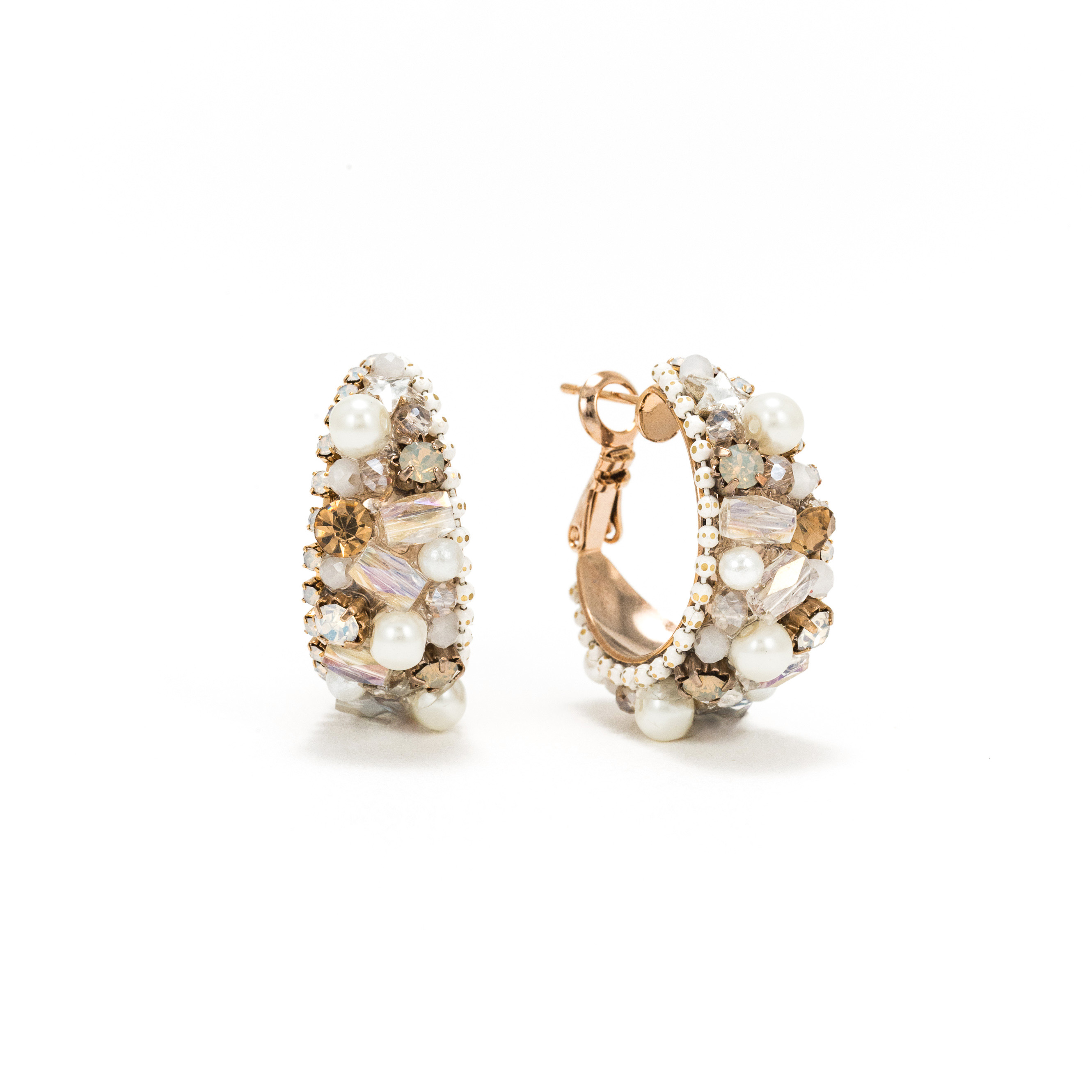 Picture of Gardenia Hoop Earrings - White