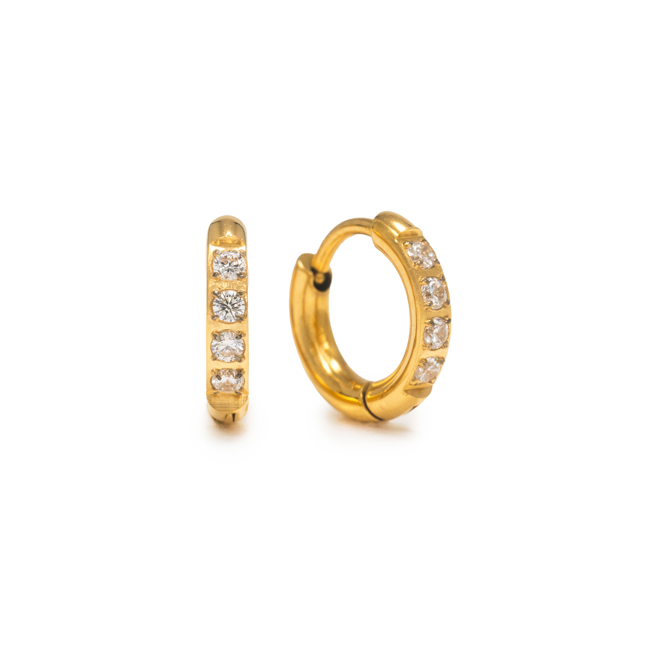 Picture of Evie 10mm Huggie Hoops - Gold