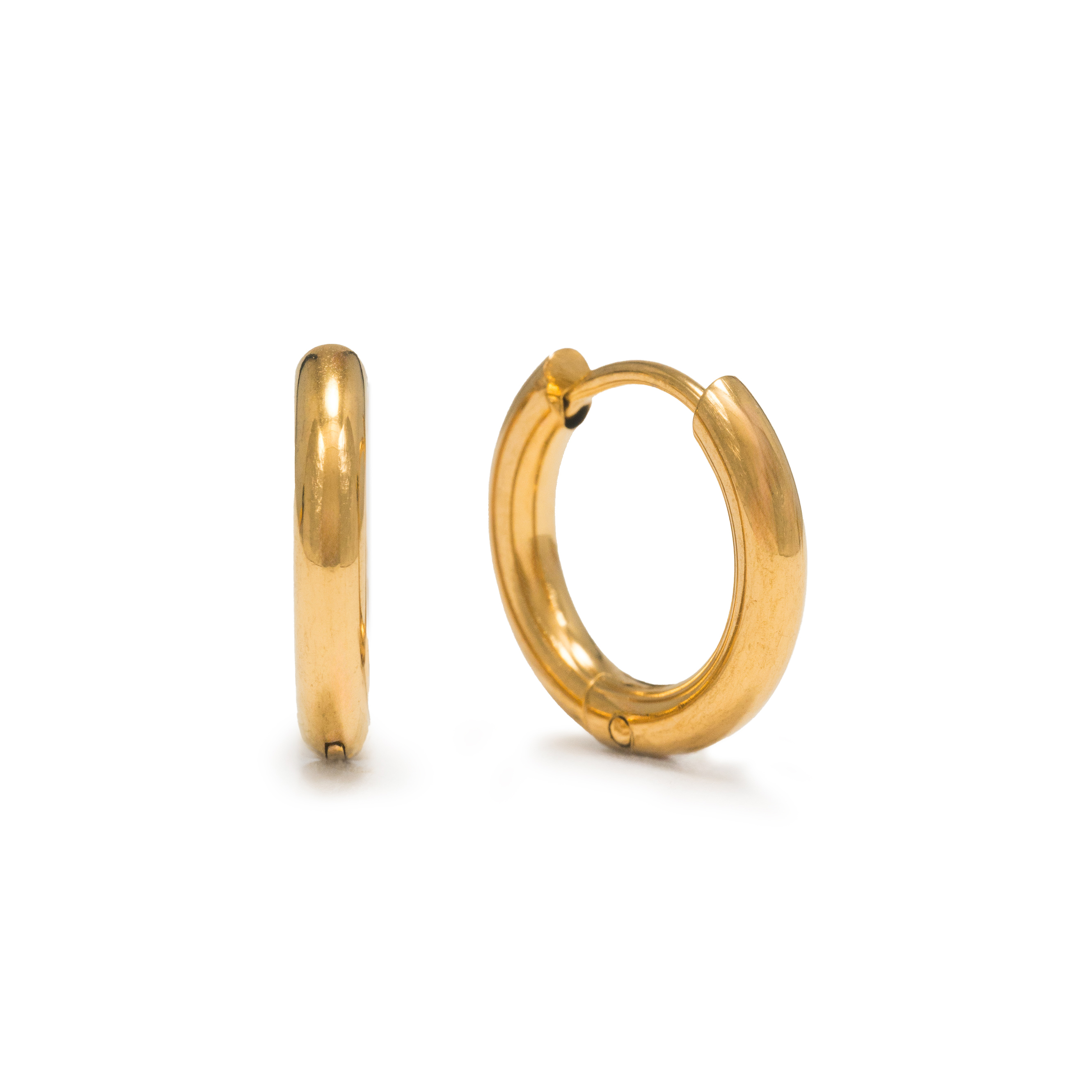 Picture of Tube 15mm Hoop Earrings - Gold