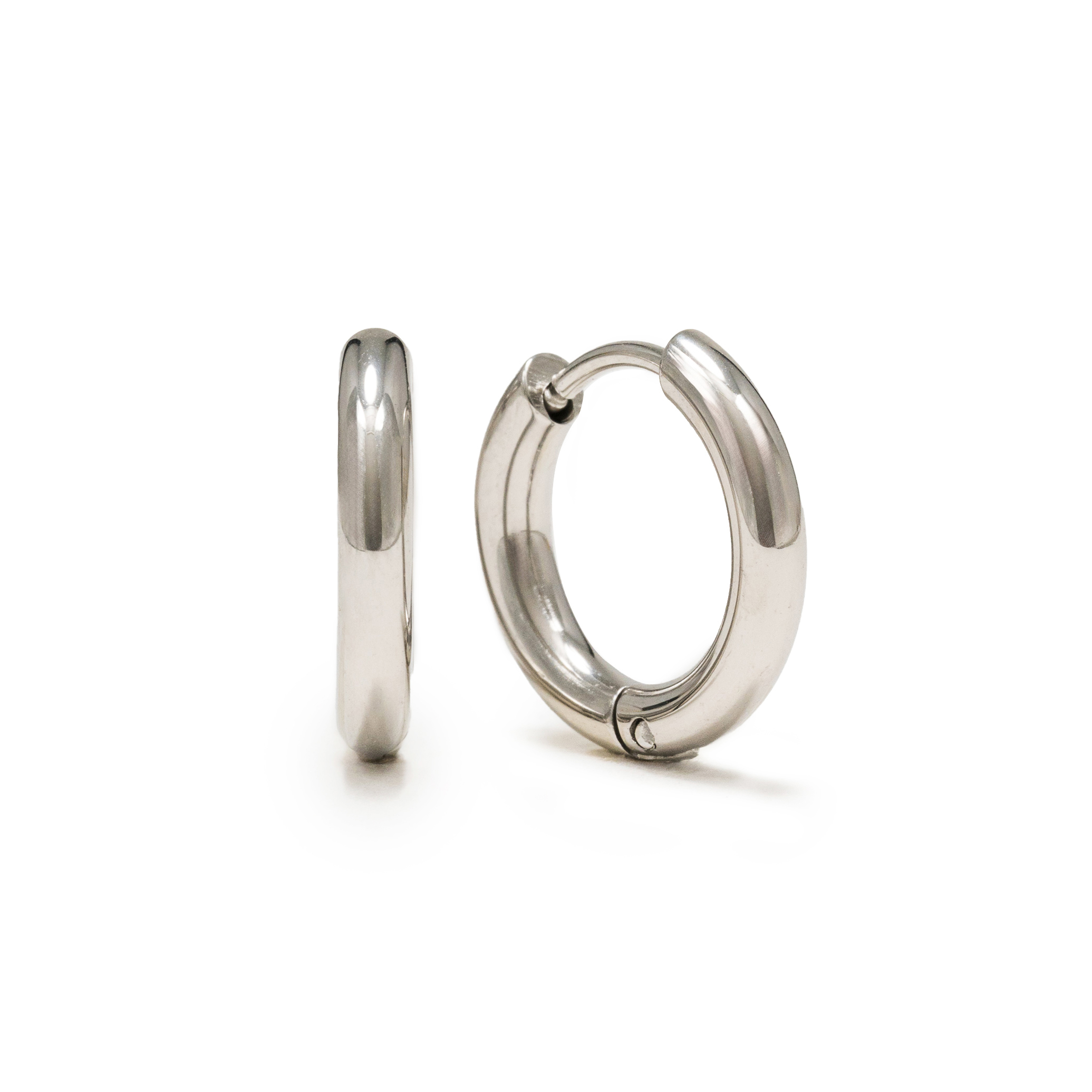 Picture of Tube 15mm Hoop Earrings - Silver