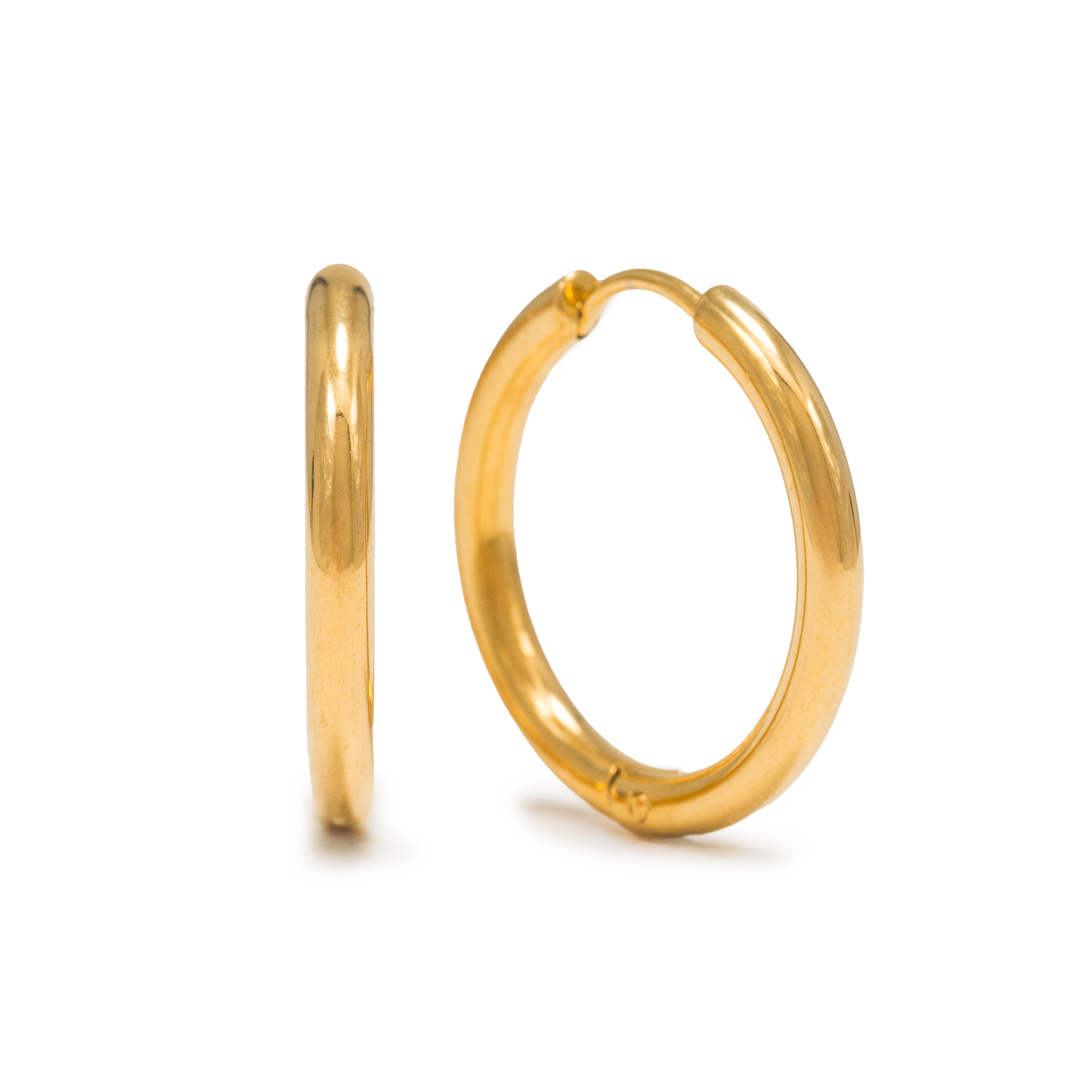 Picture of Tube 20mm Hoop Earrings - Gold