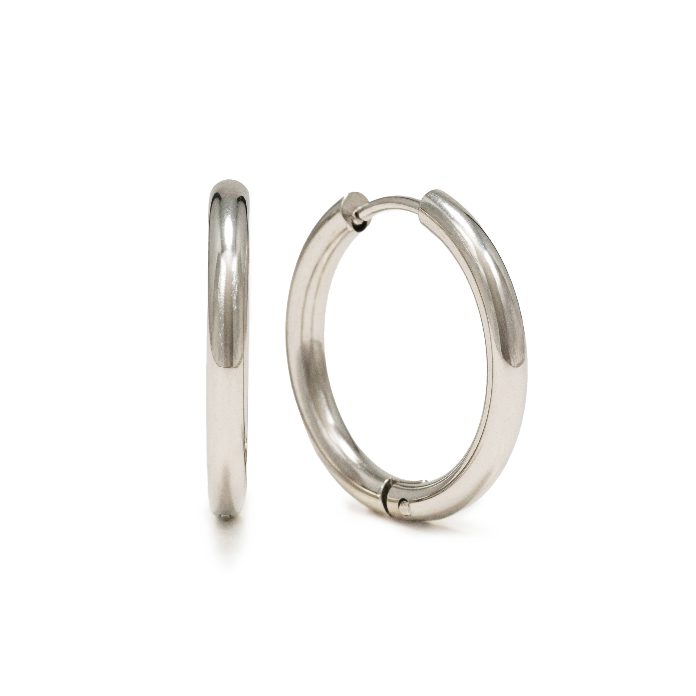 Picture of Tube 20mm Hoop Earrings - Silver