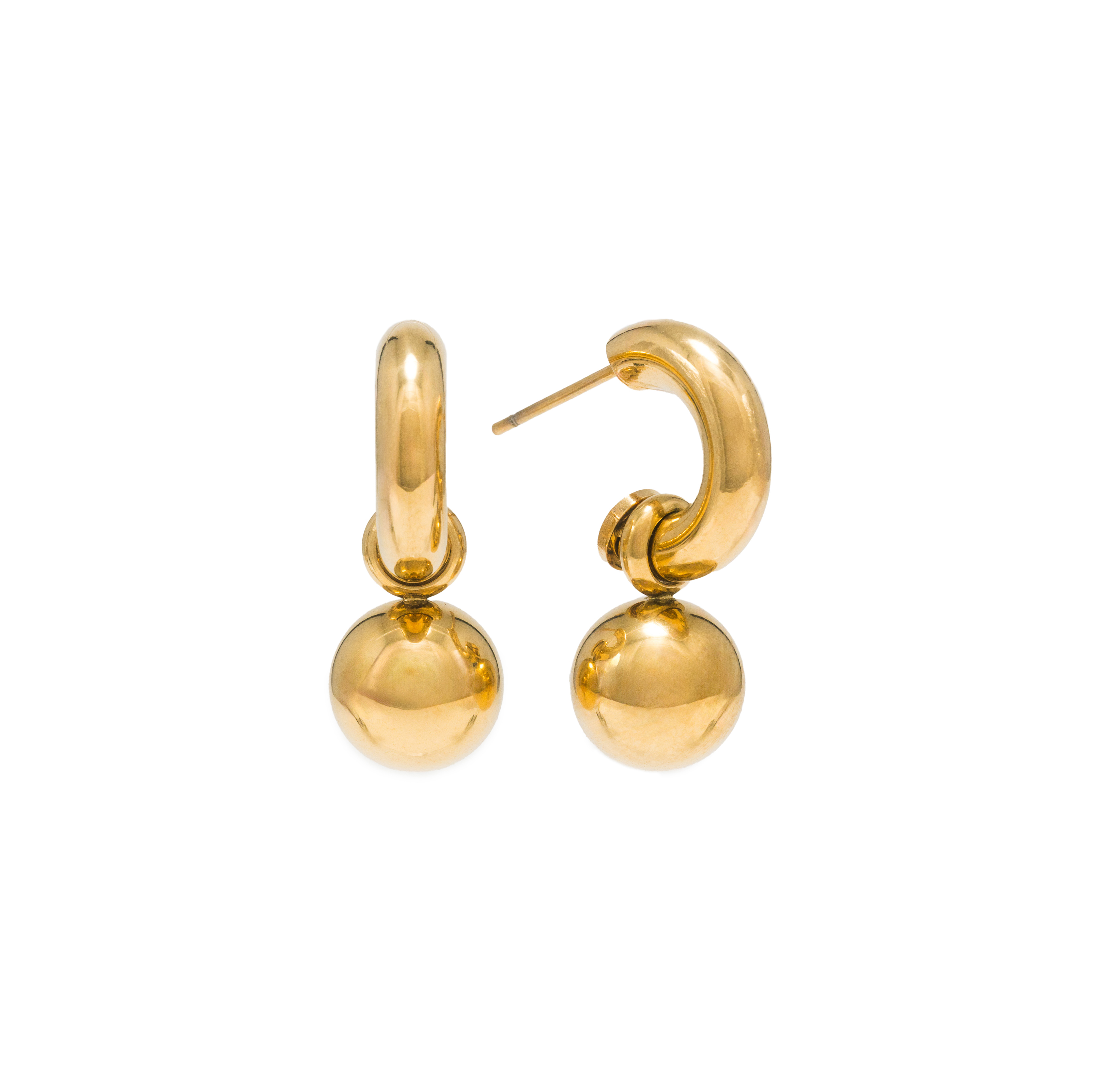 Picture of Solstice Drop Hoops - Gold