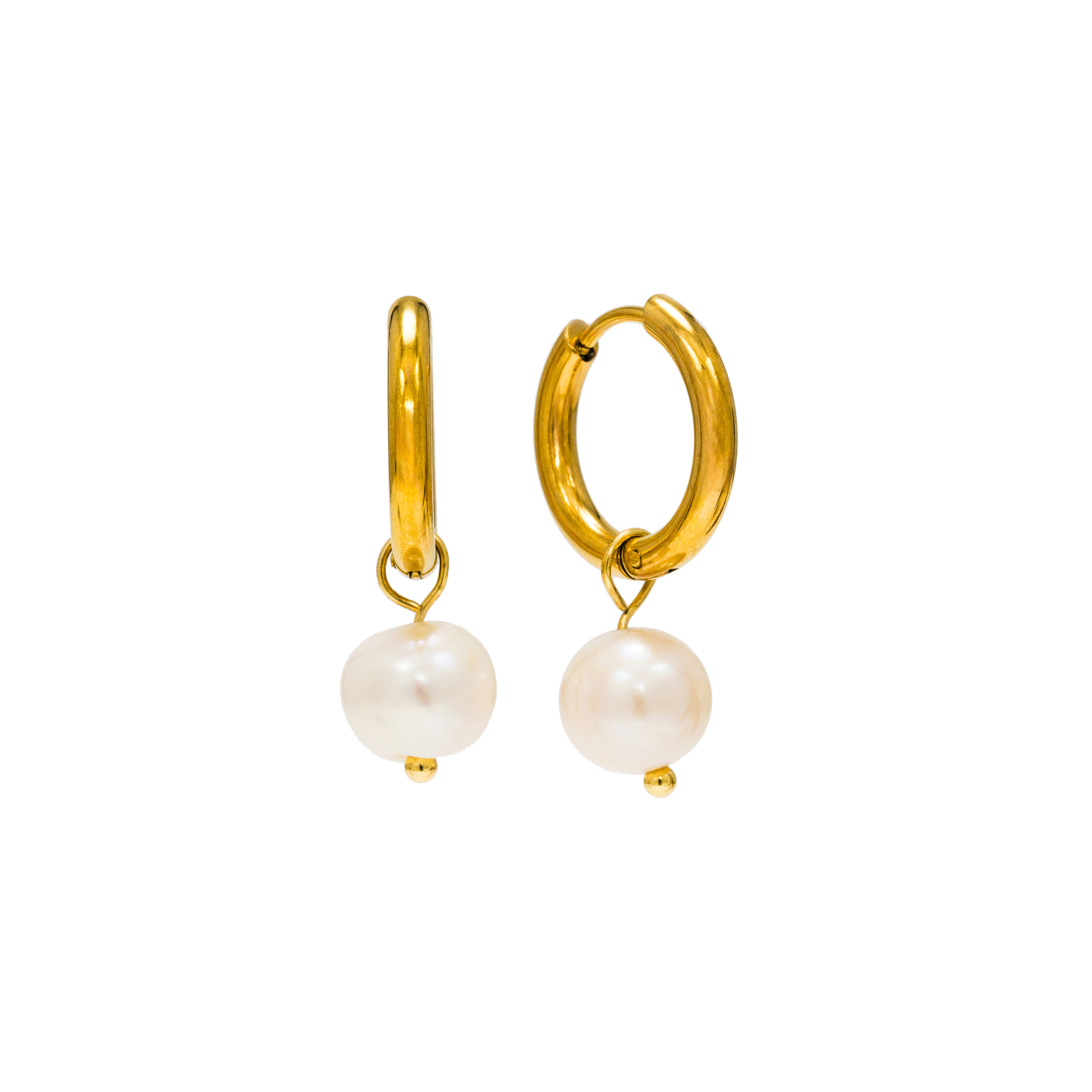 Picture of Oceane Pearl Hoops - Gold