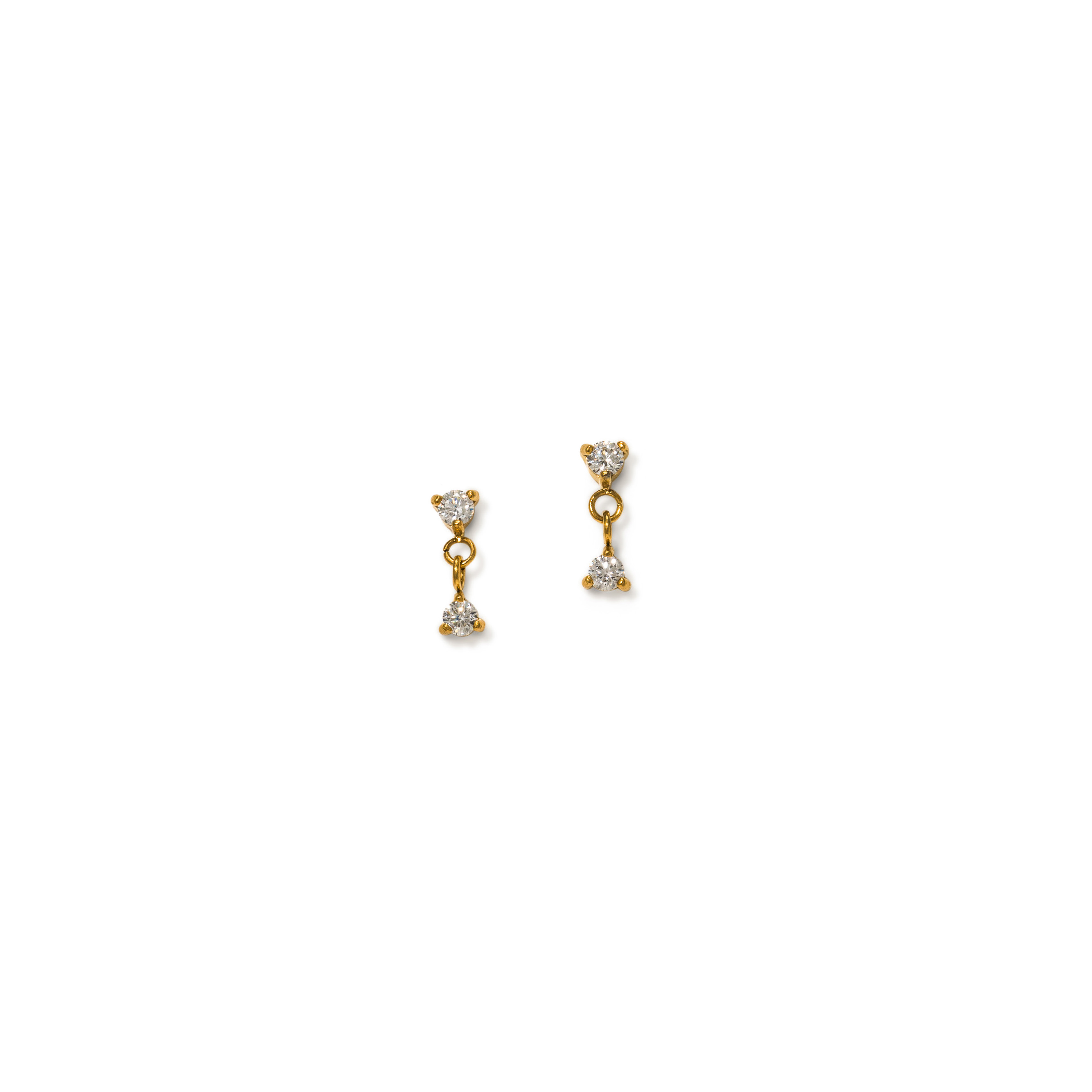 Picture of Sol CZ Drop Stud Earrings - Gold