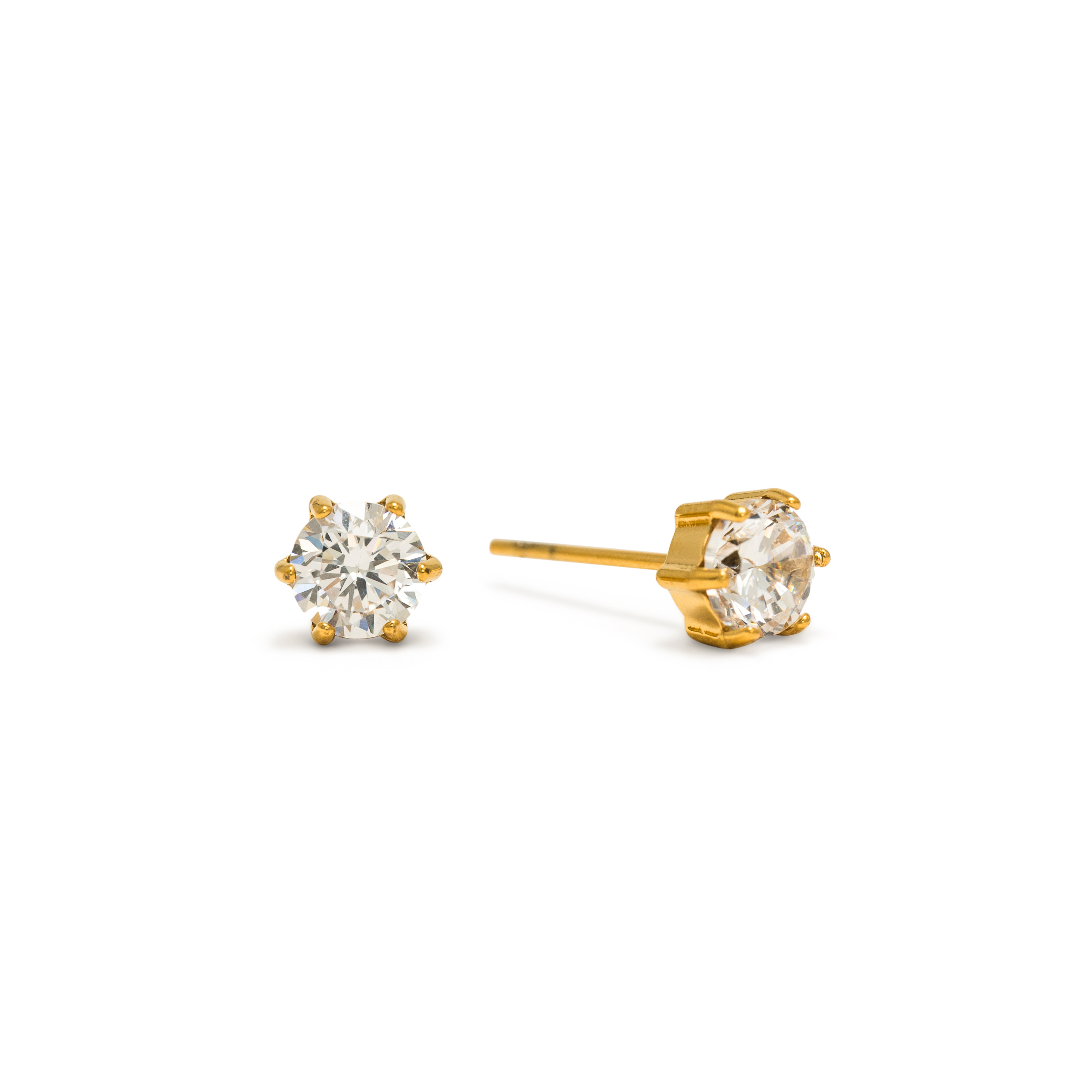 Picture of Sol CZ Stud Earrings - Gold