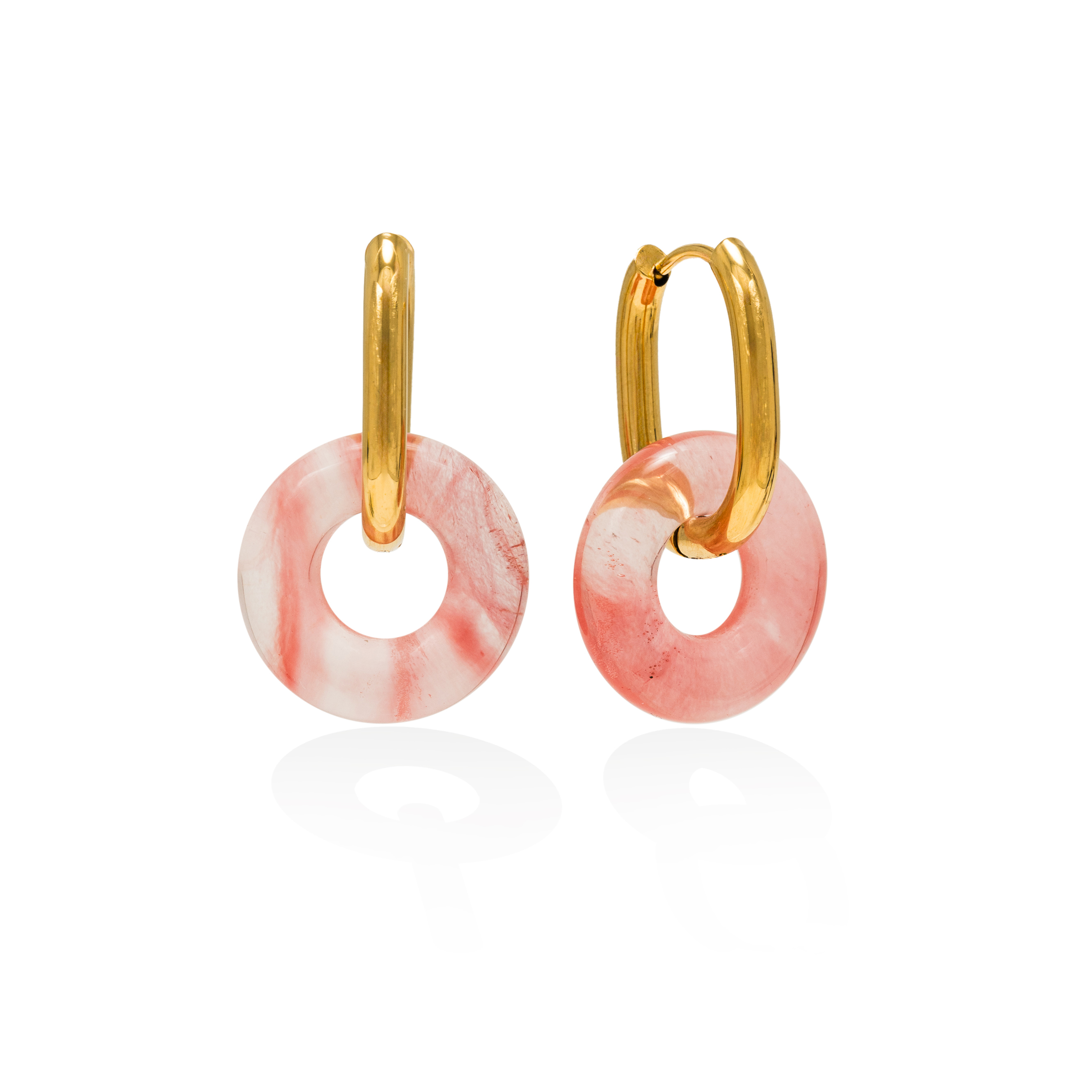 Picture of Thames Hoop Earrings - Pink