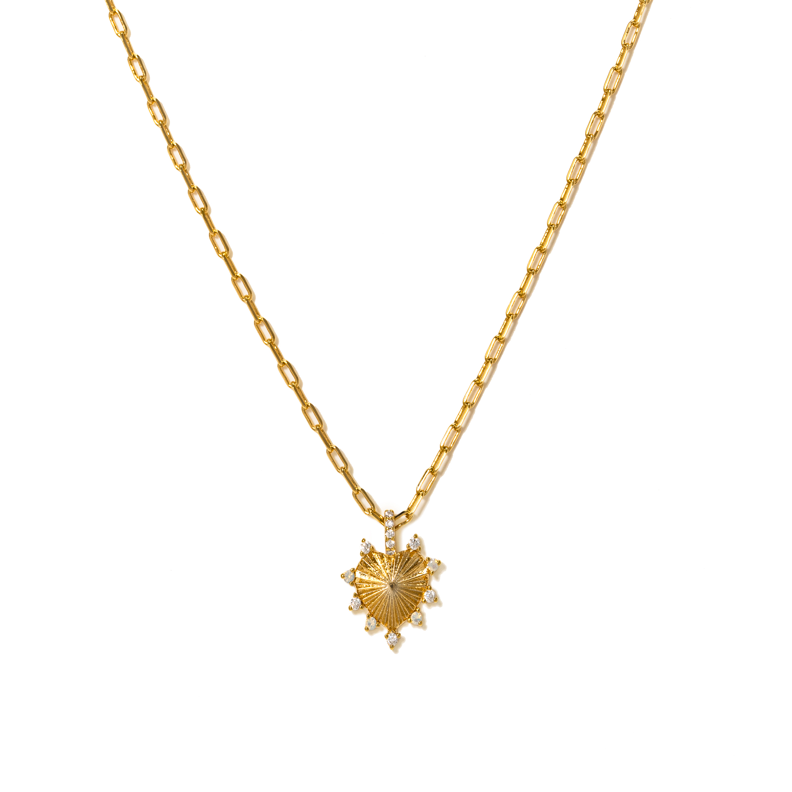 Picture of Love Token Heart Necklace - White Opal