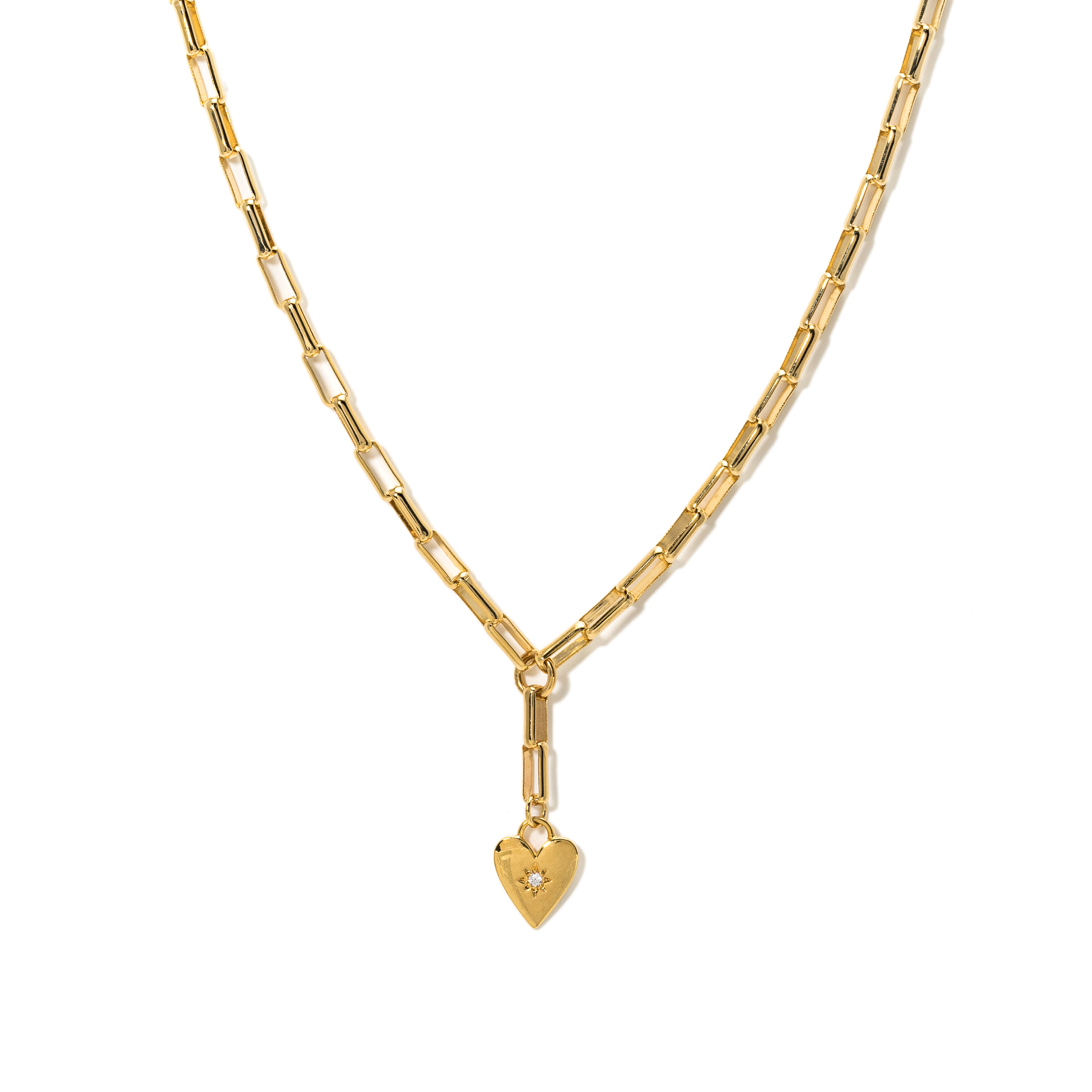 Picture of Verona Starburst Heart Necklace - Gold