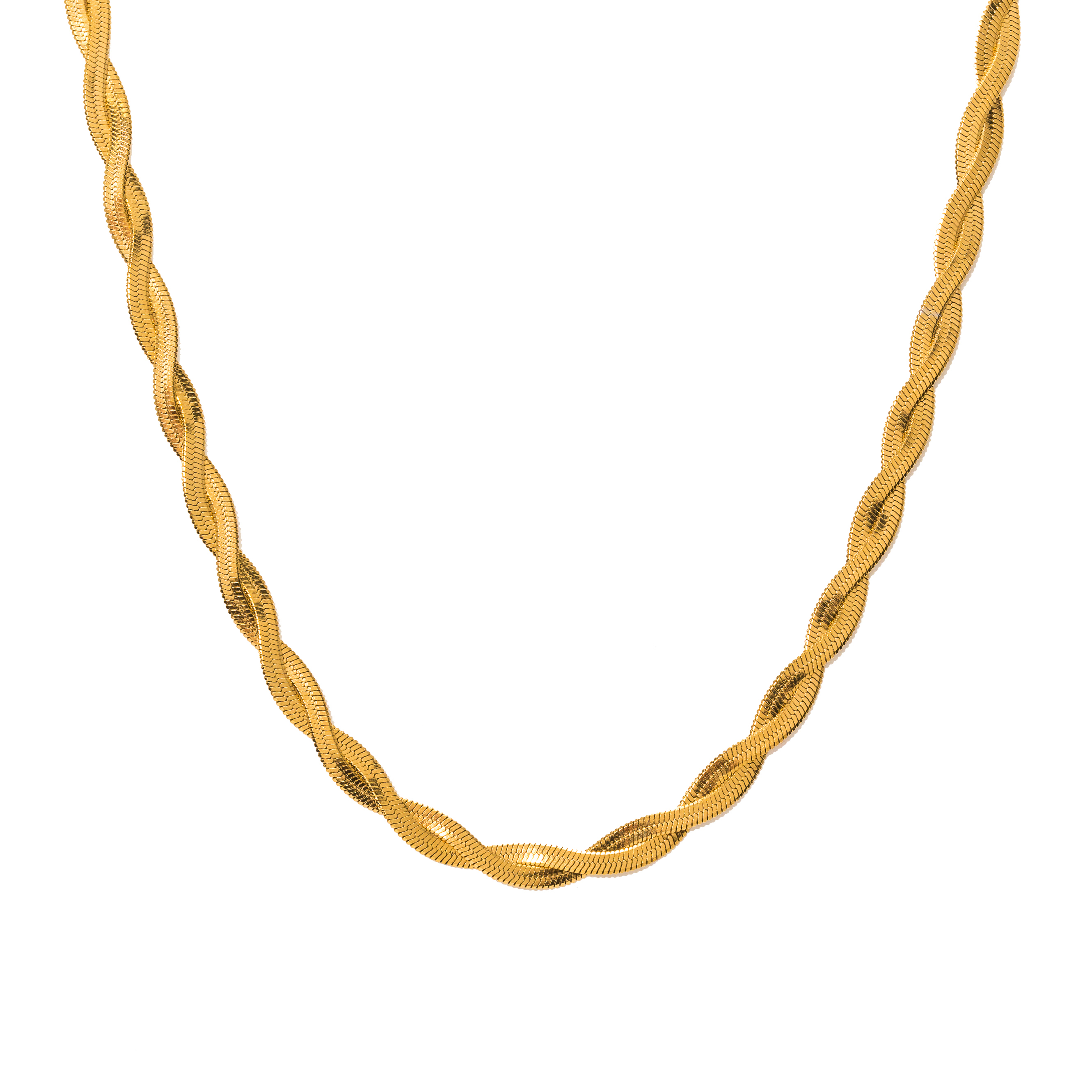 Picture of Josie Twist Herringbone Necklace - Gold