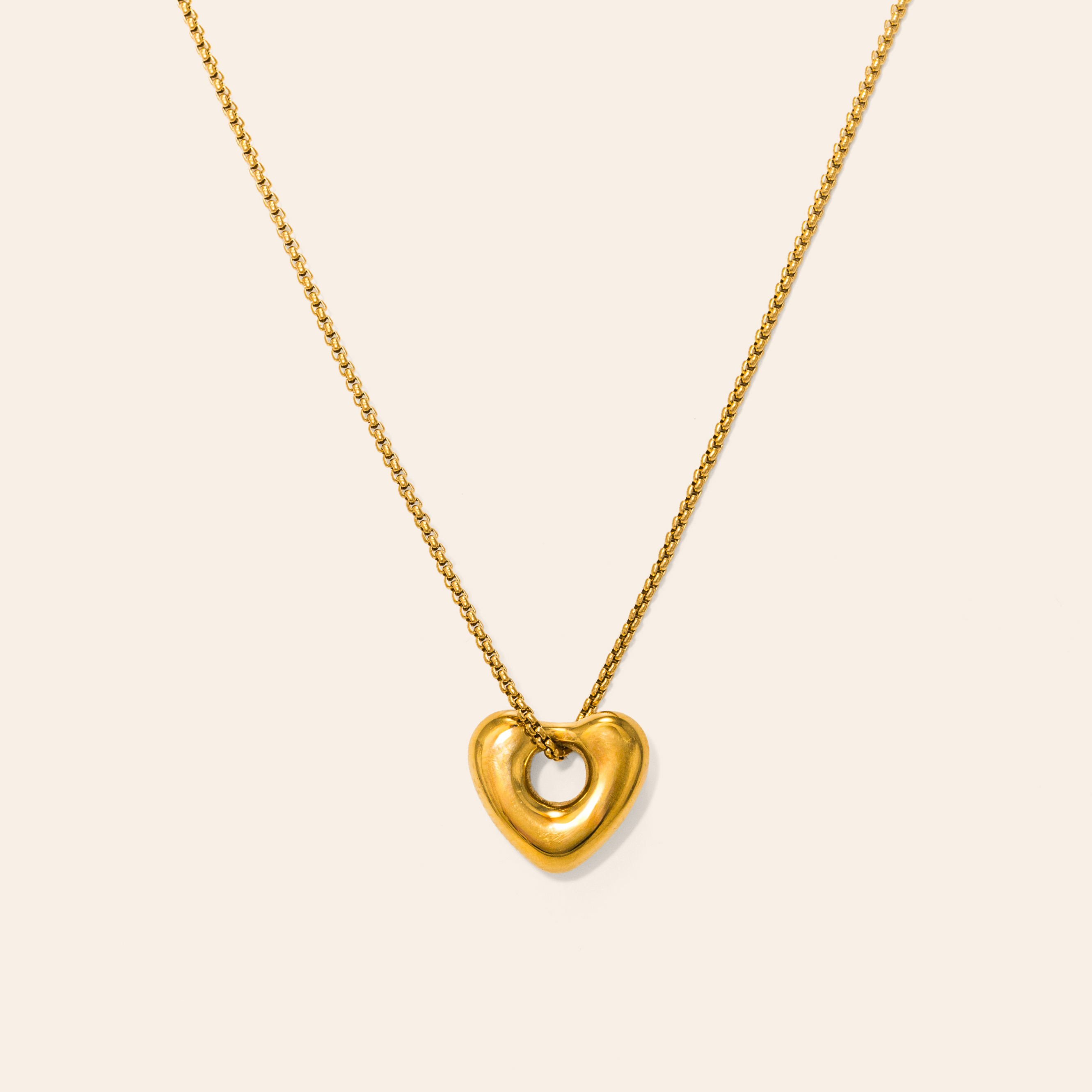 Picture of Heart Charm Necklace - Gold