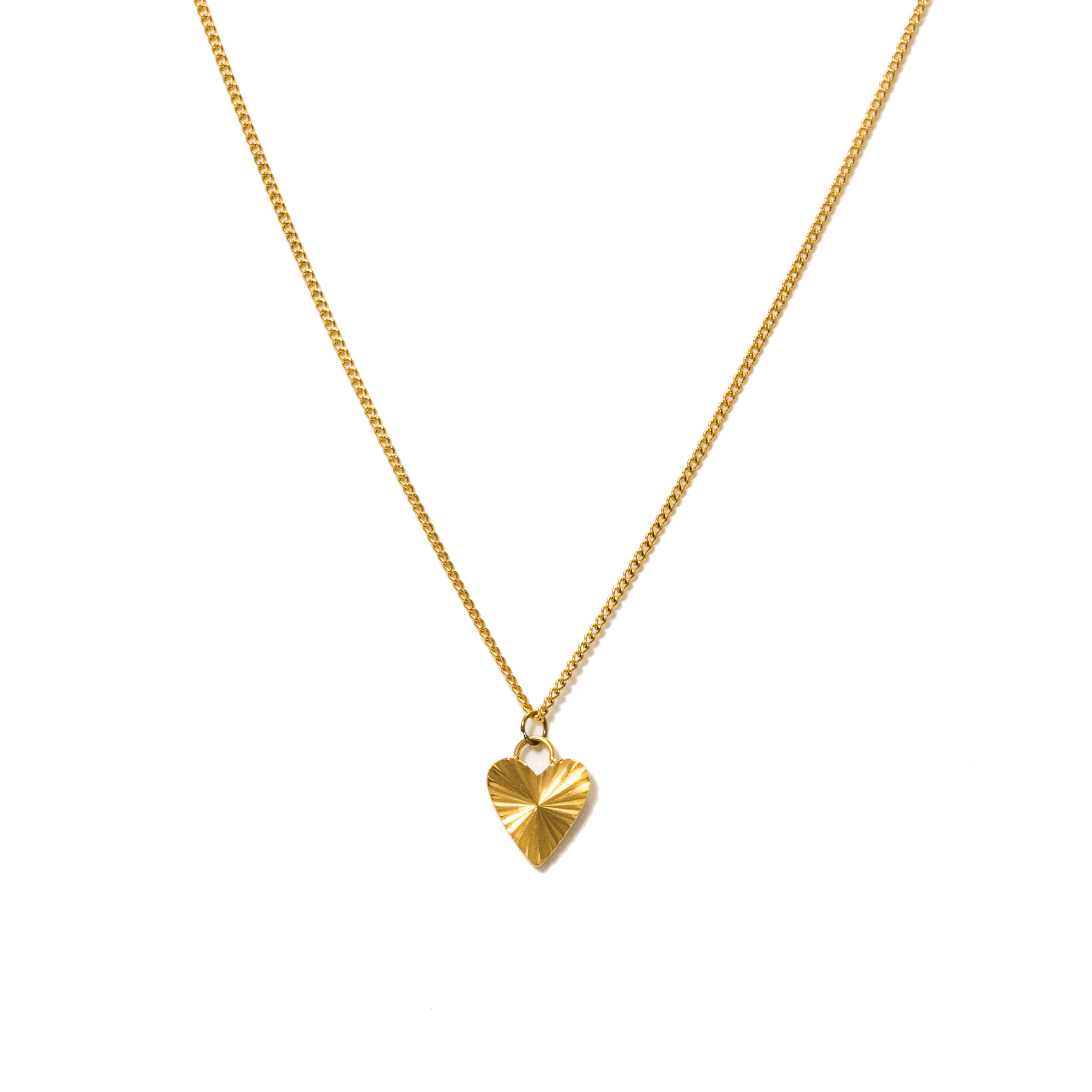 Picture of Fluted Heart Necklace - Gold