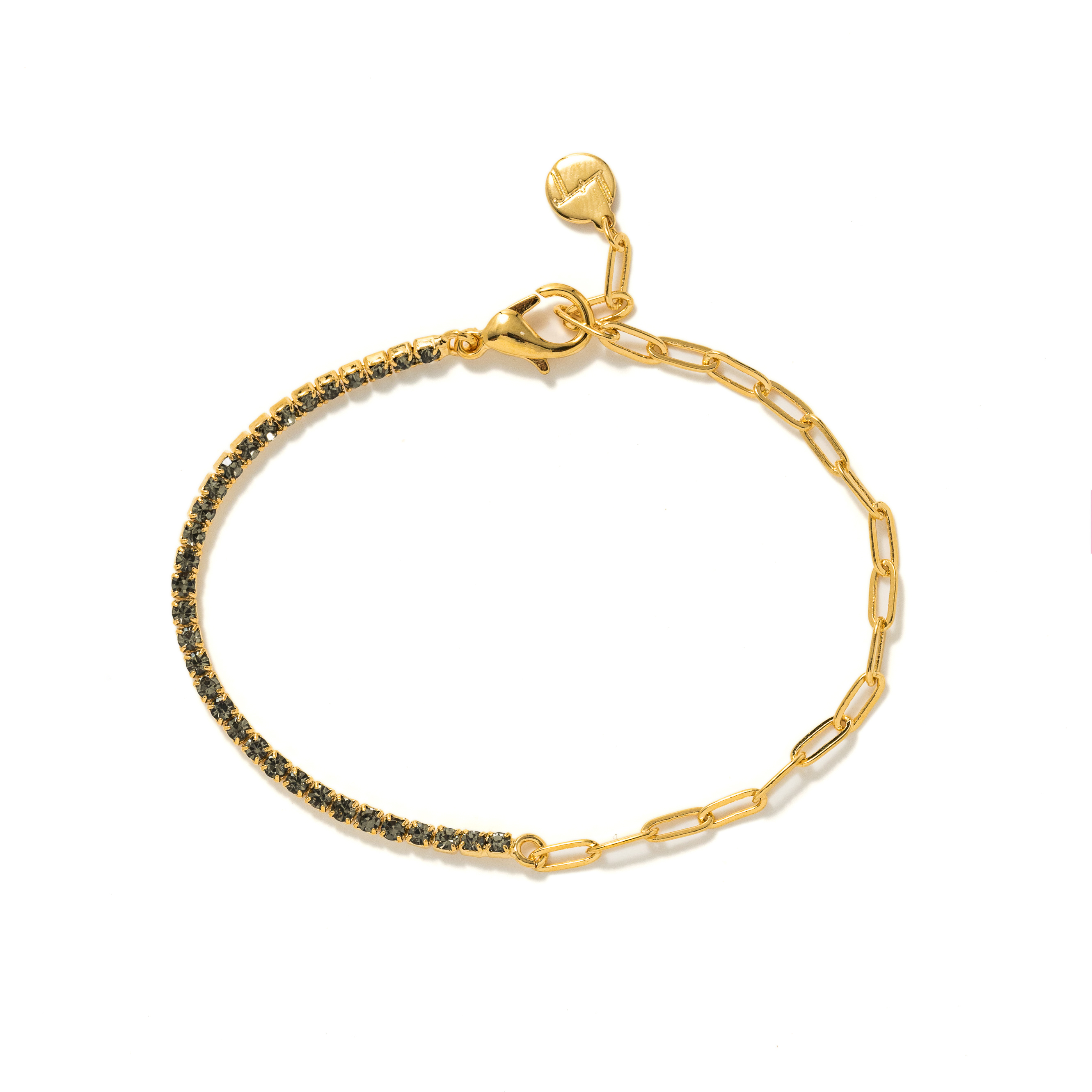 Picture of Tennis Paperclip Bracelet - Black Diamond