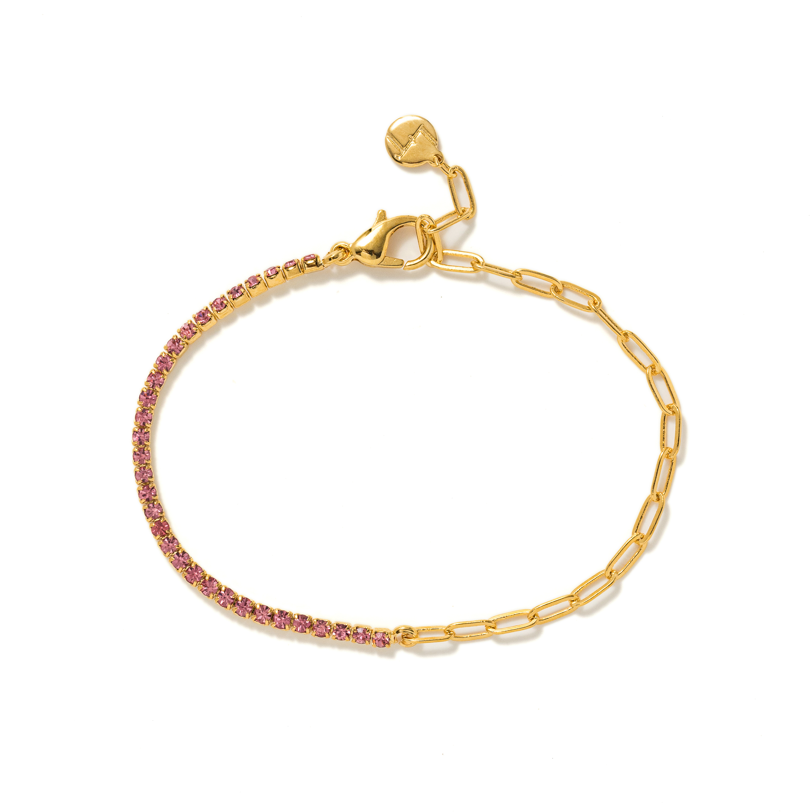Picture of Tennis Paperclip Bracelet - Pink