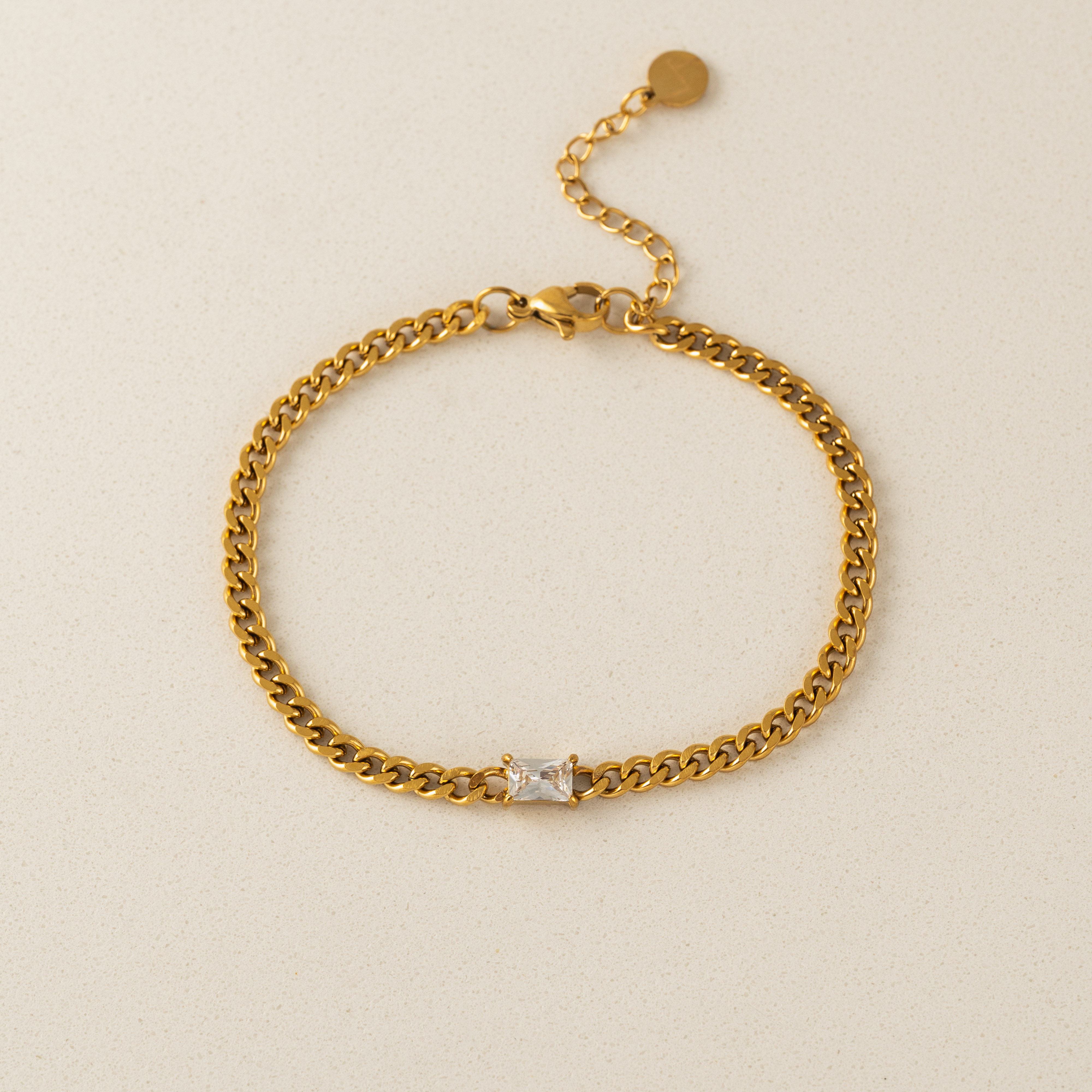 Picture of Zyra CZ Curb Chain Bracelet - Gold