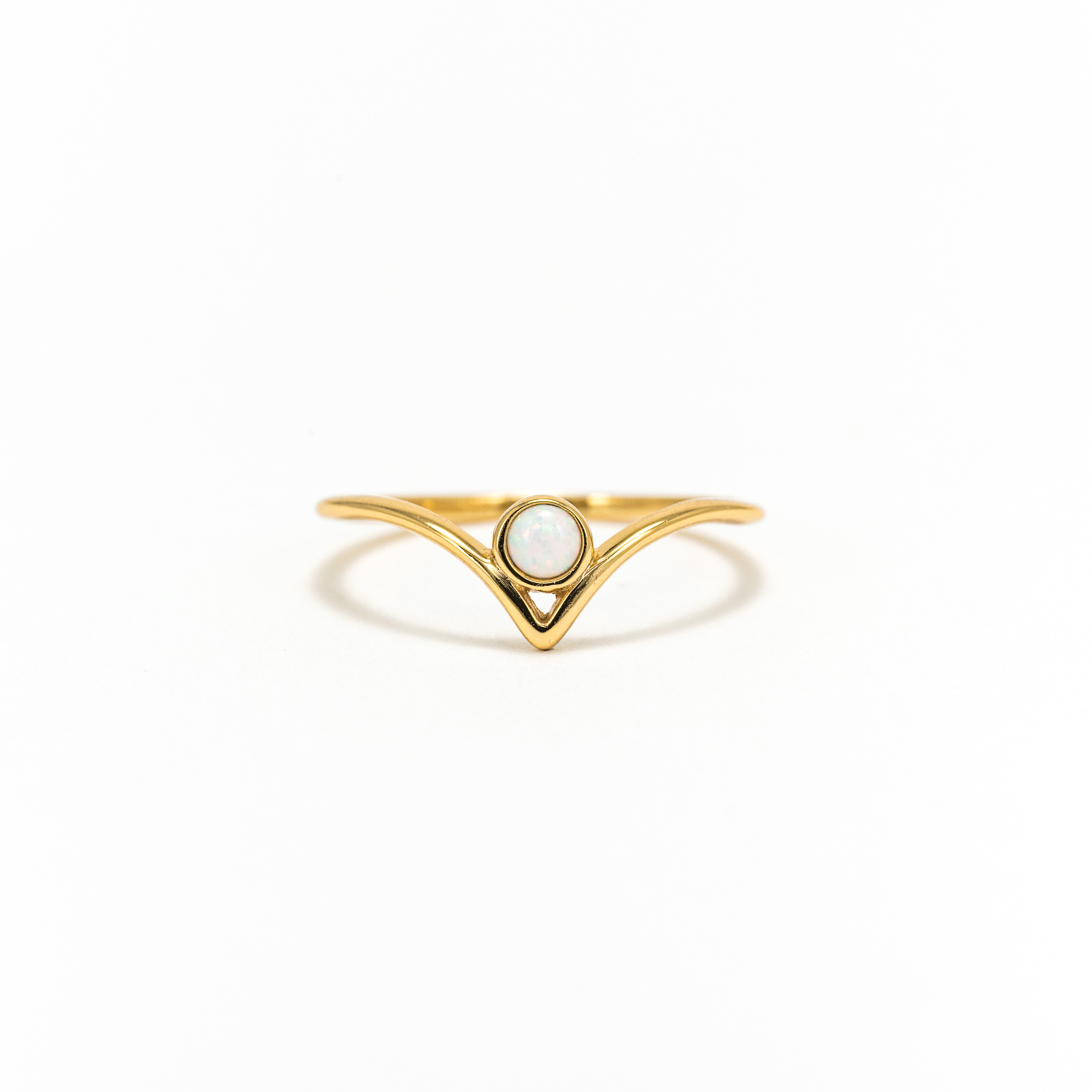 Picture of Chevron Opal Ring - White Opal - 7