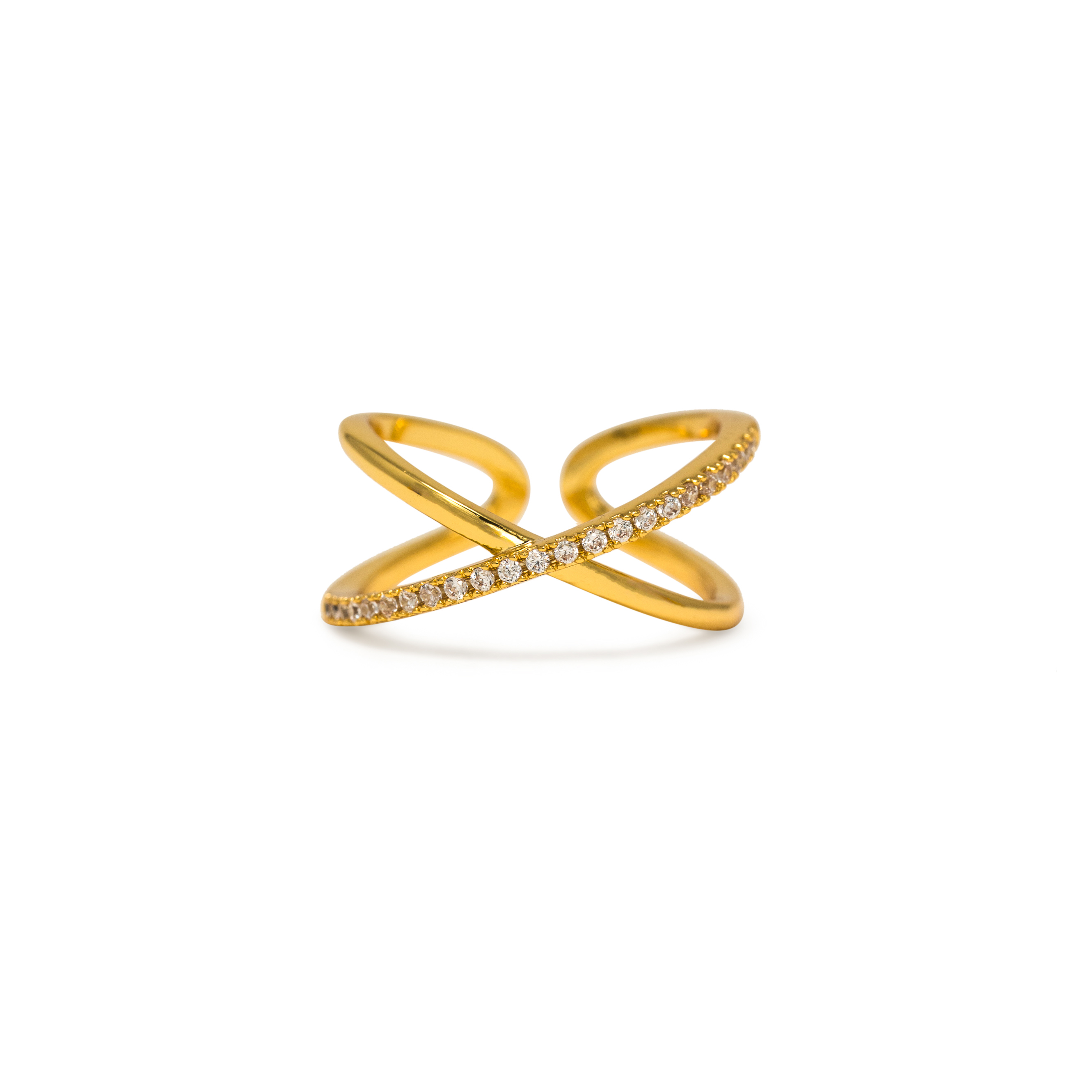 Picture of CZ X Ring - Gold