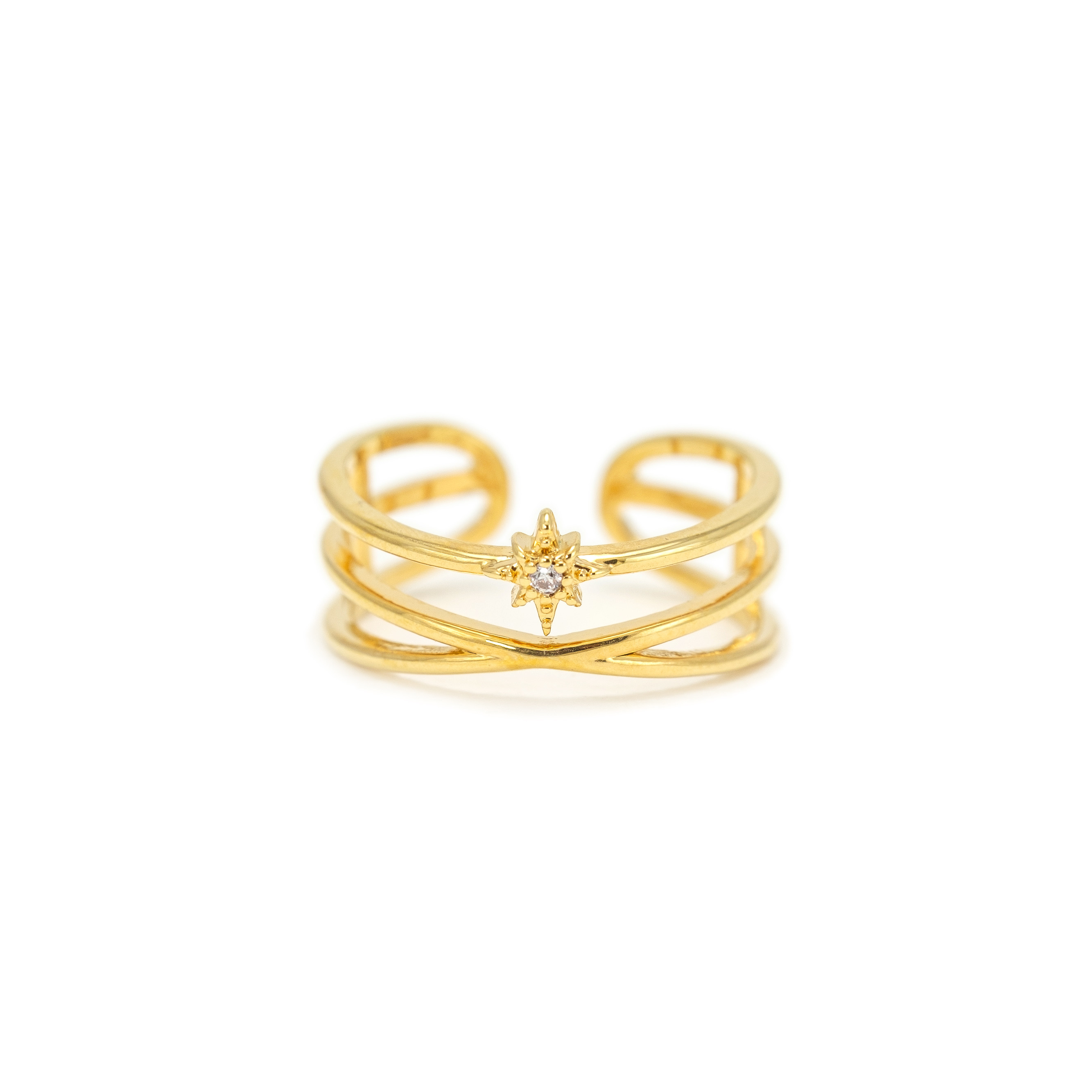 Picture of Starburst Double Band Fortuna Ring - Gold