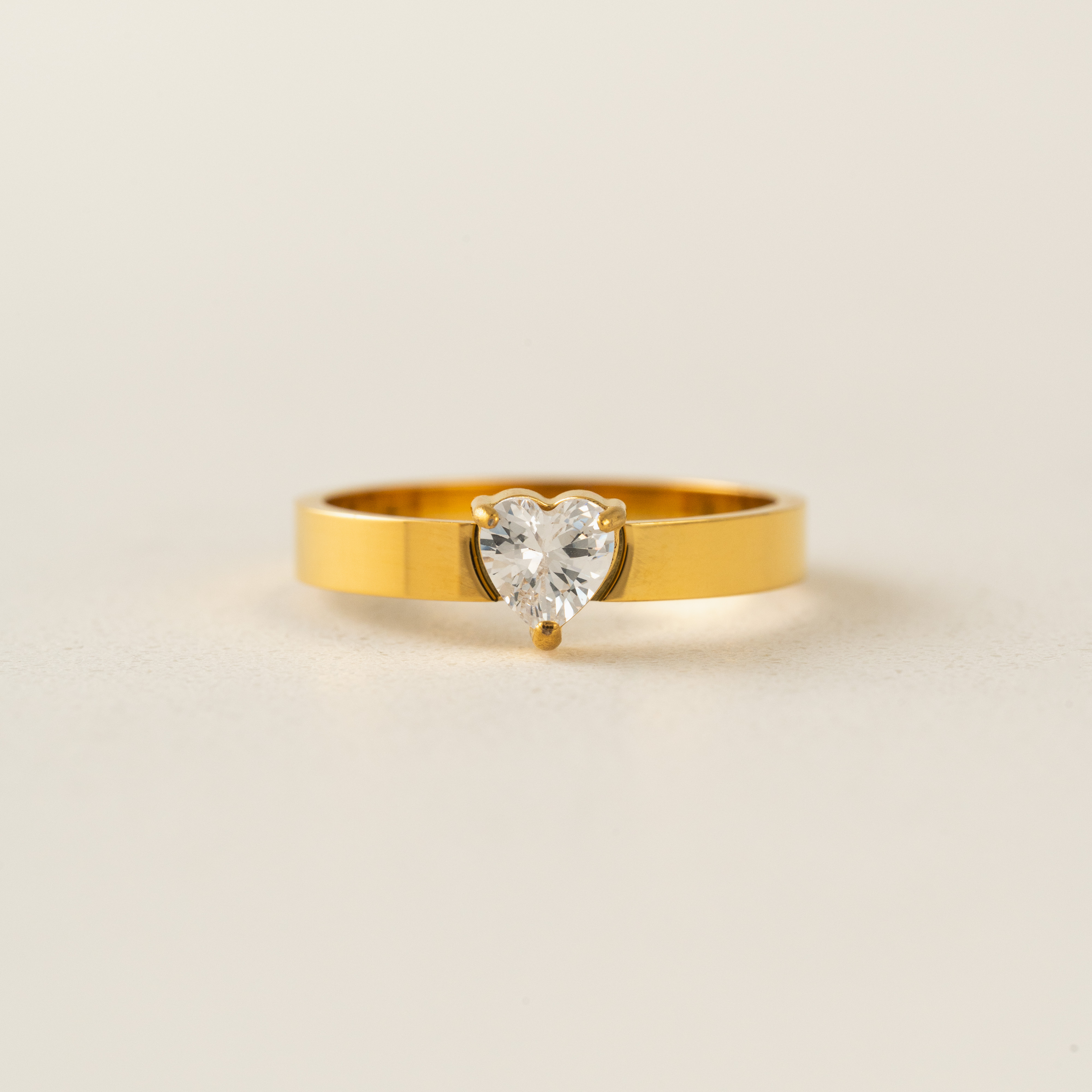 Picture of Amor Heart CZ Ring - Gold - Size 7