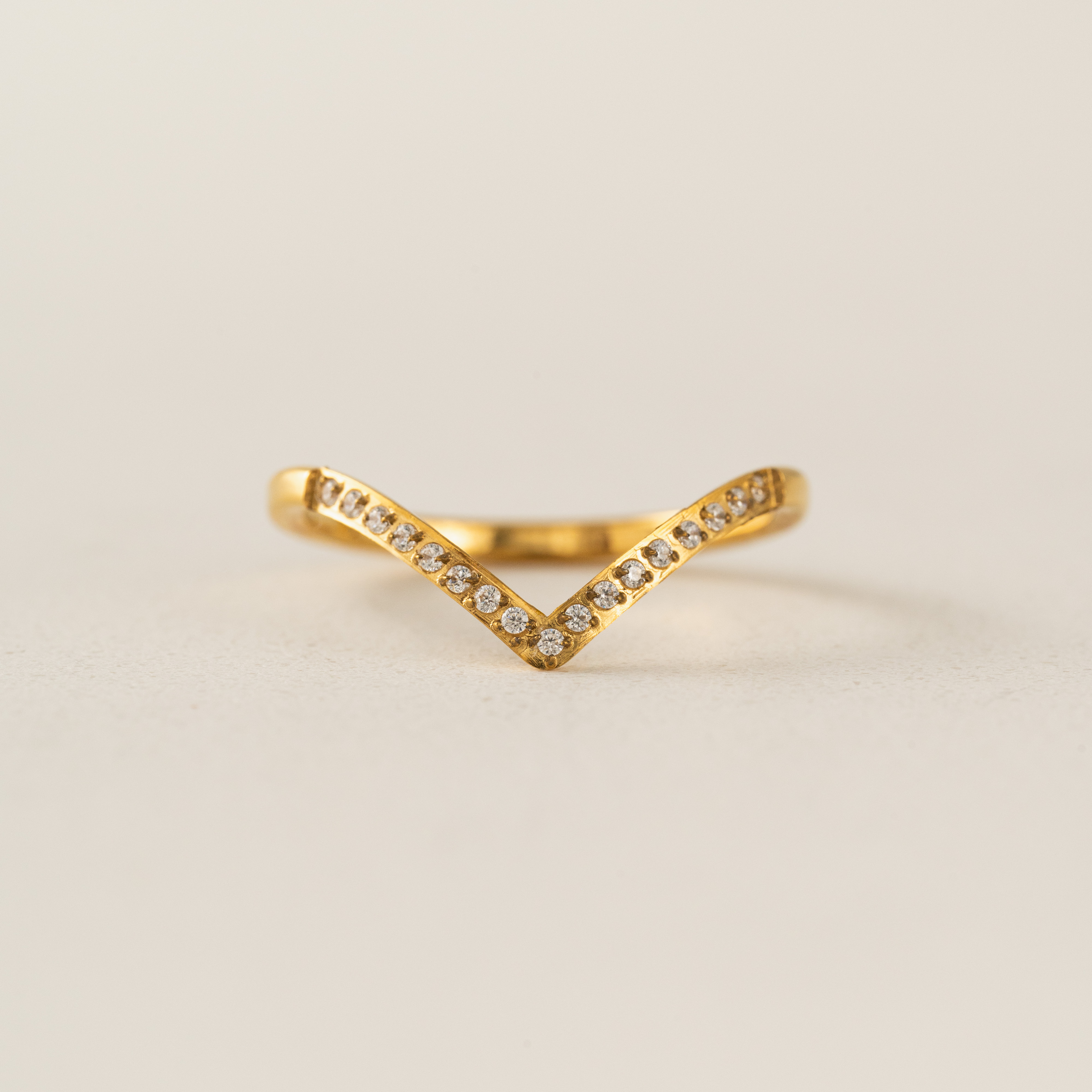 Picture of Chevron CZ Ring - Gold - Size 6