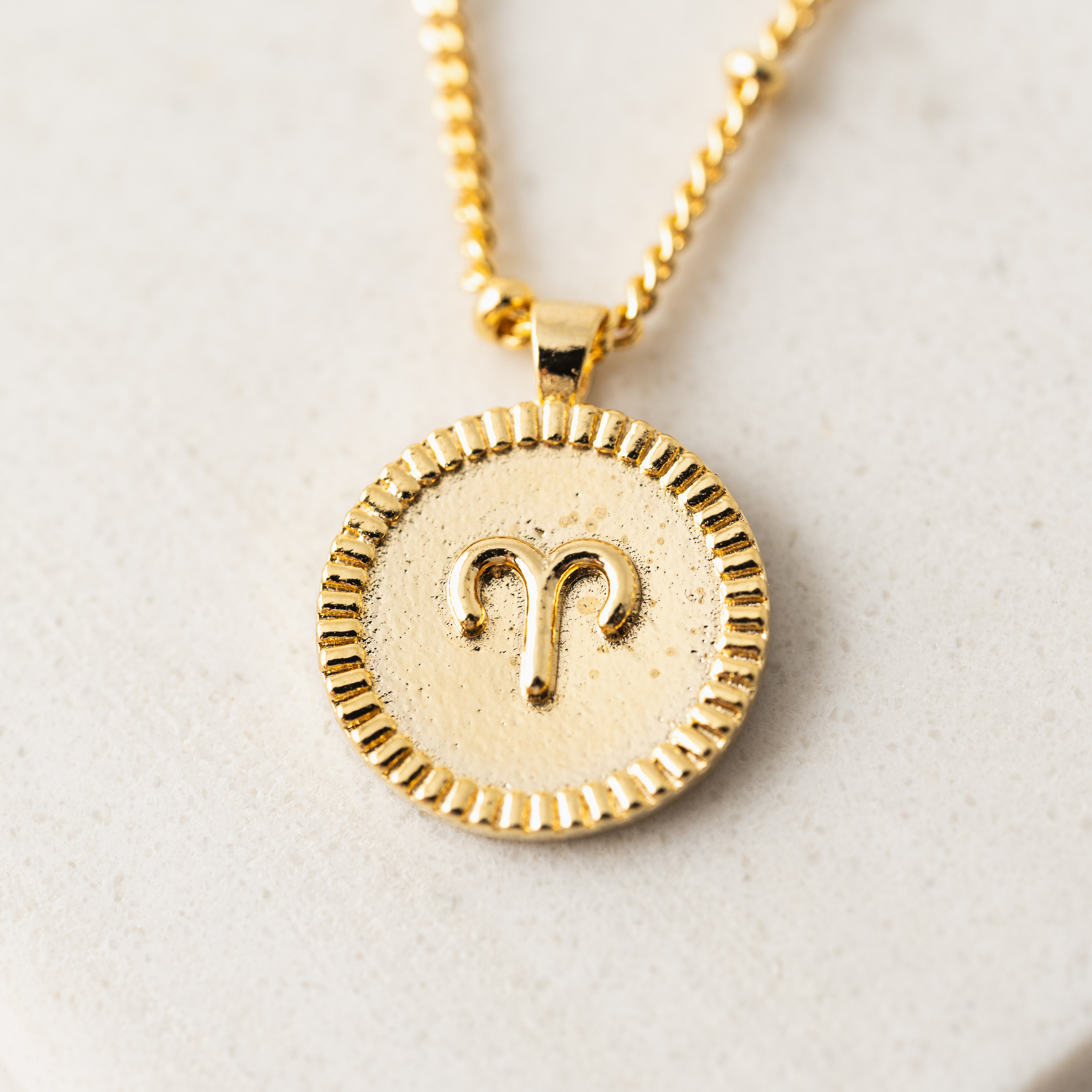Picture of Aries Horoscope Necklace - Gold