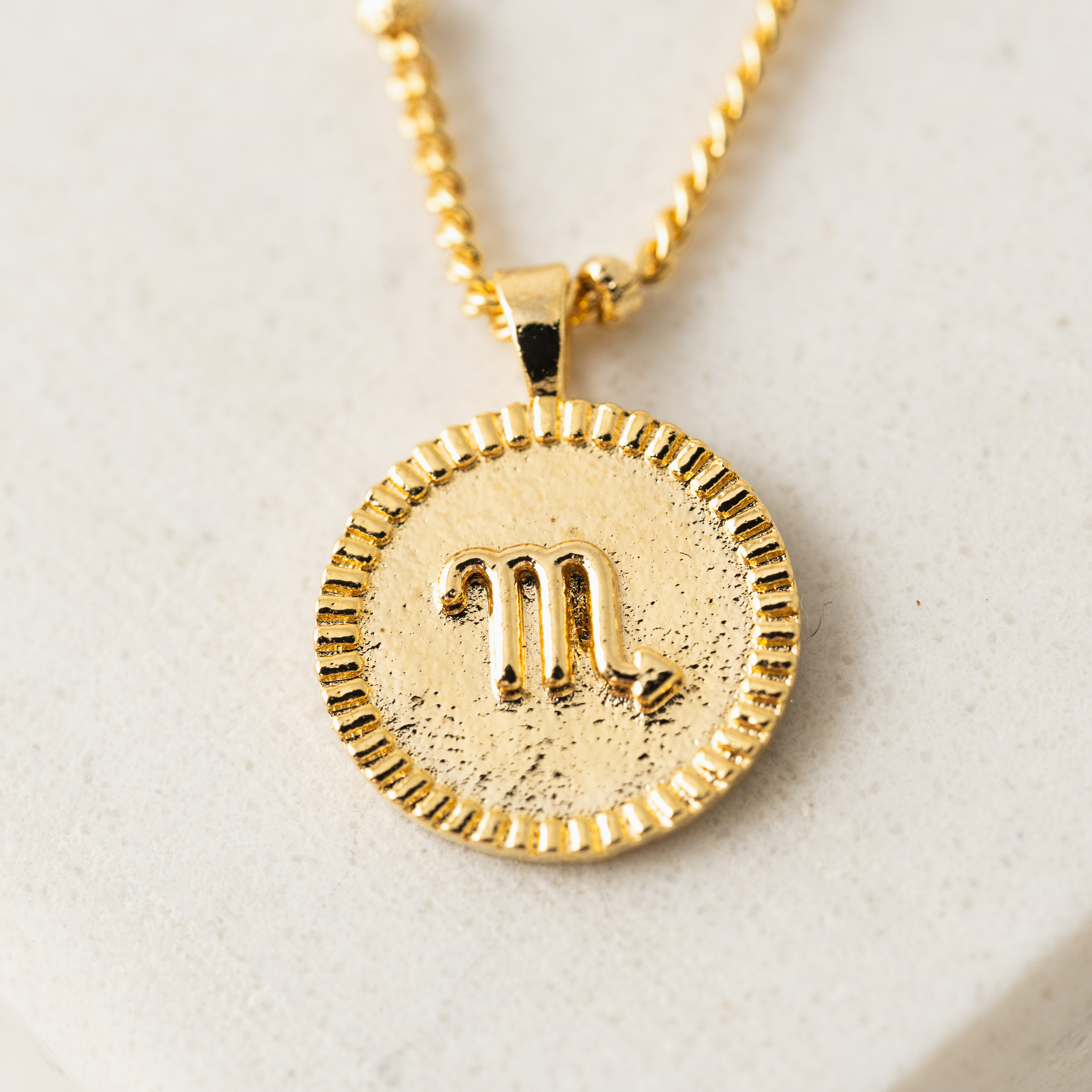 Picture of Scorpio Horoscope Necklace - Gold