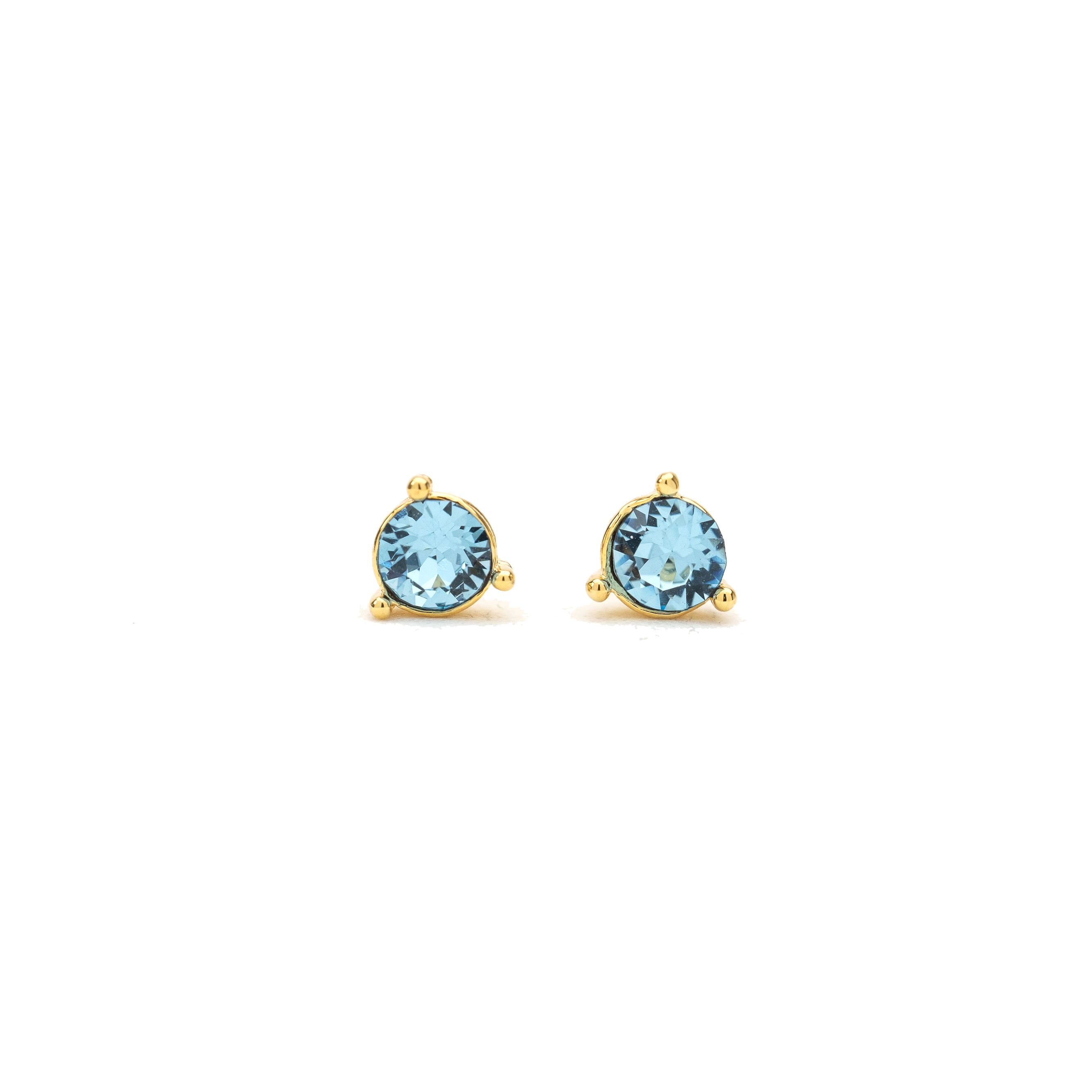 Picture of March Kaleidoscope Birthstone Stud Earrings - Gold