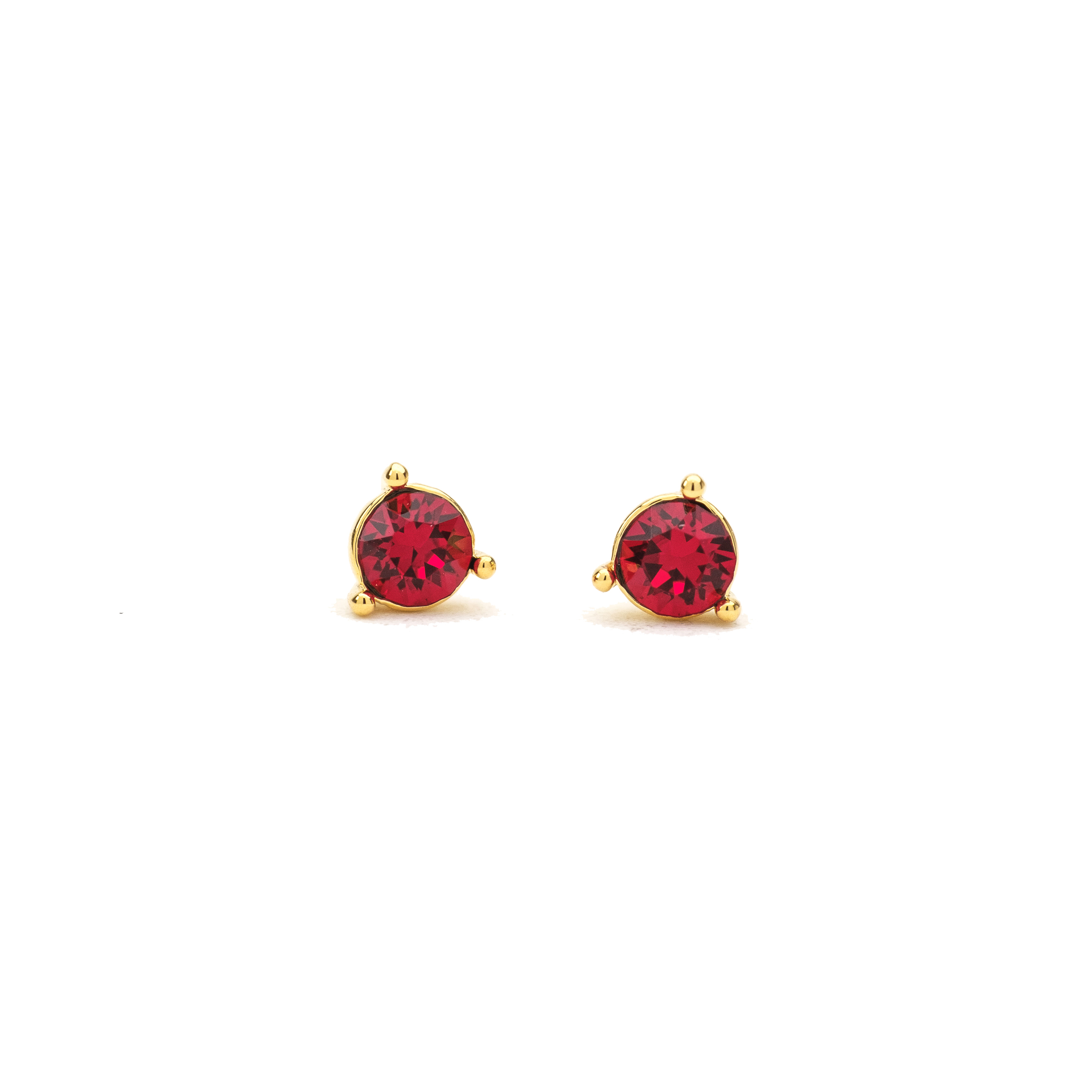 Picture of July Kaleidoscope Birthstone Stud Earrings - Gold
