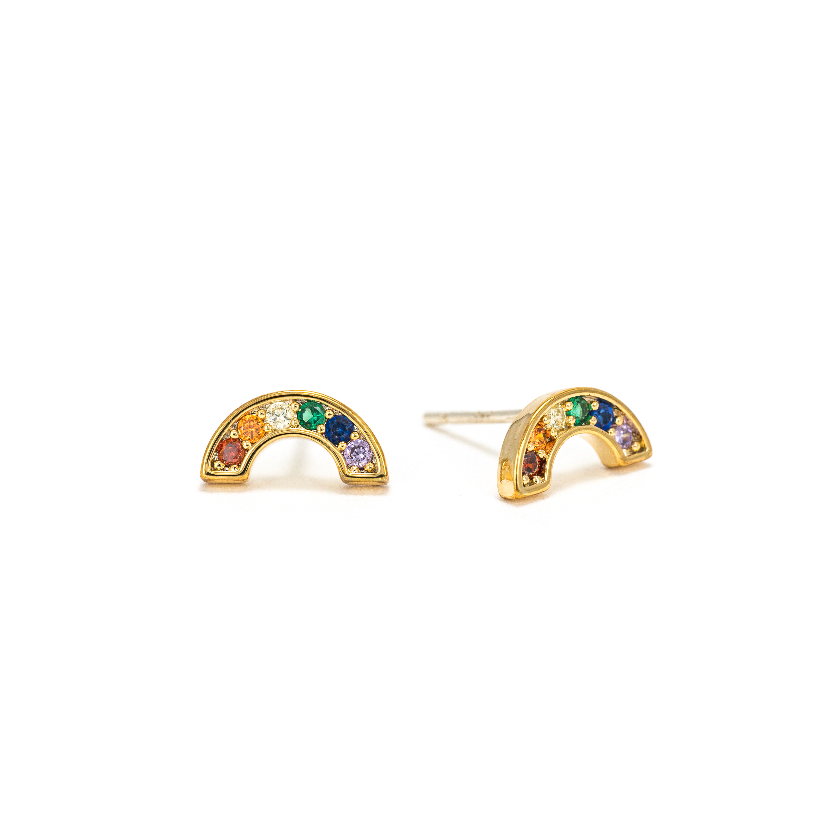 Picture of Riot Rainbow Stud Earrings - Gold
