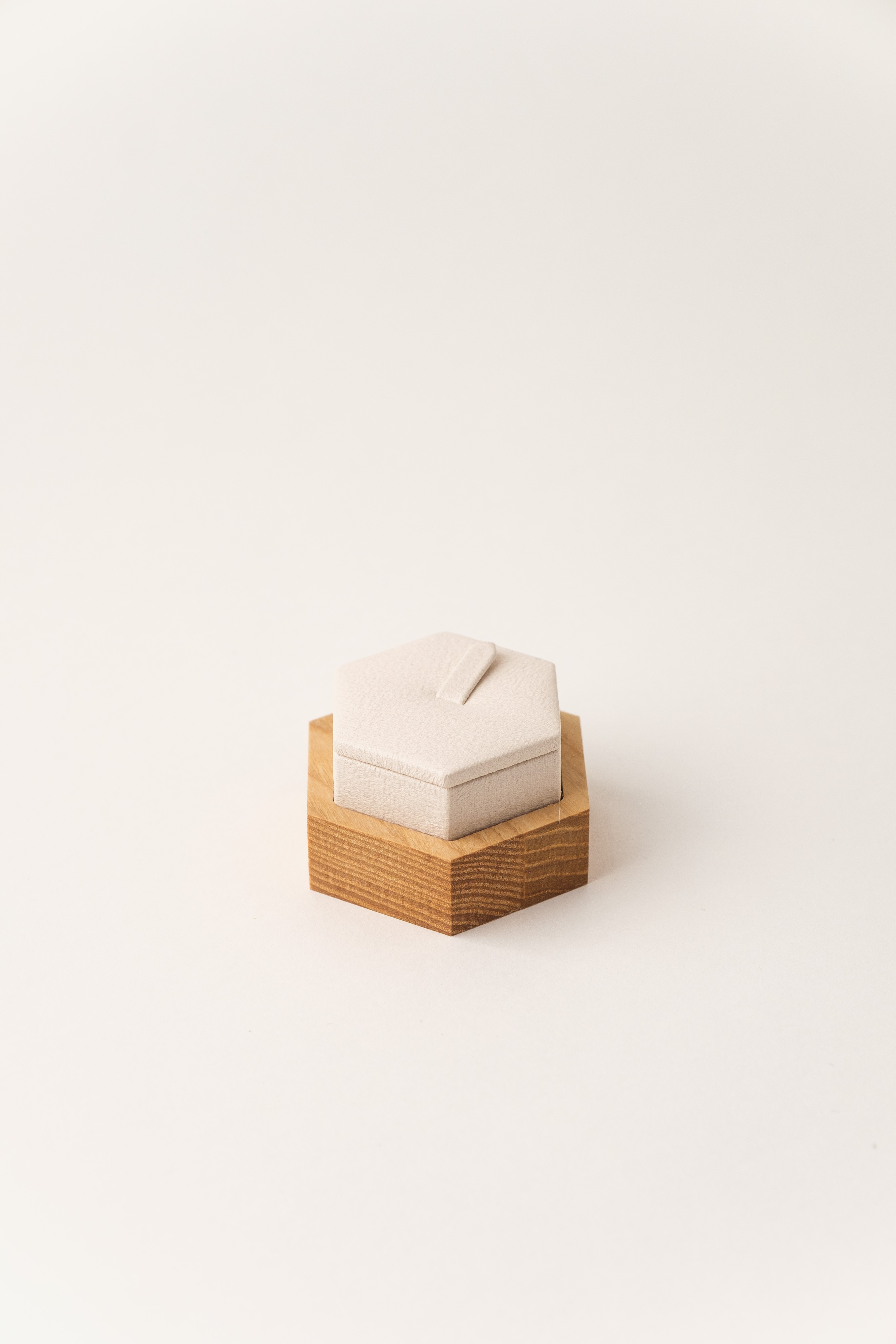 Picture of Faux Leather Hexagon Ring Holder Display