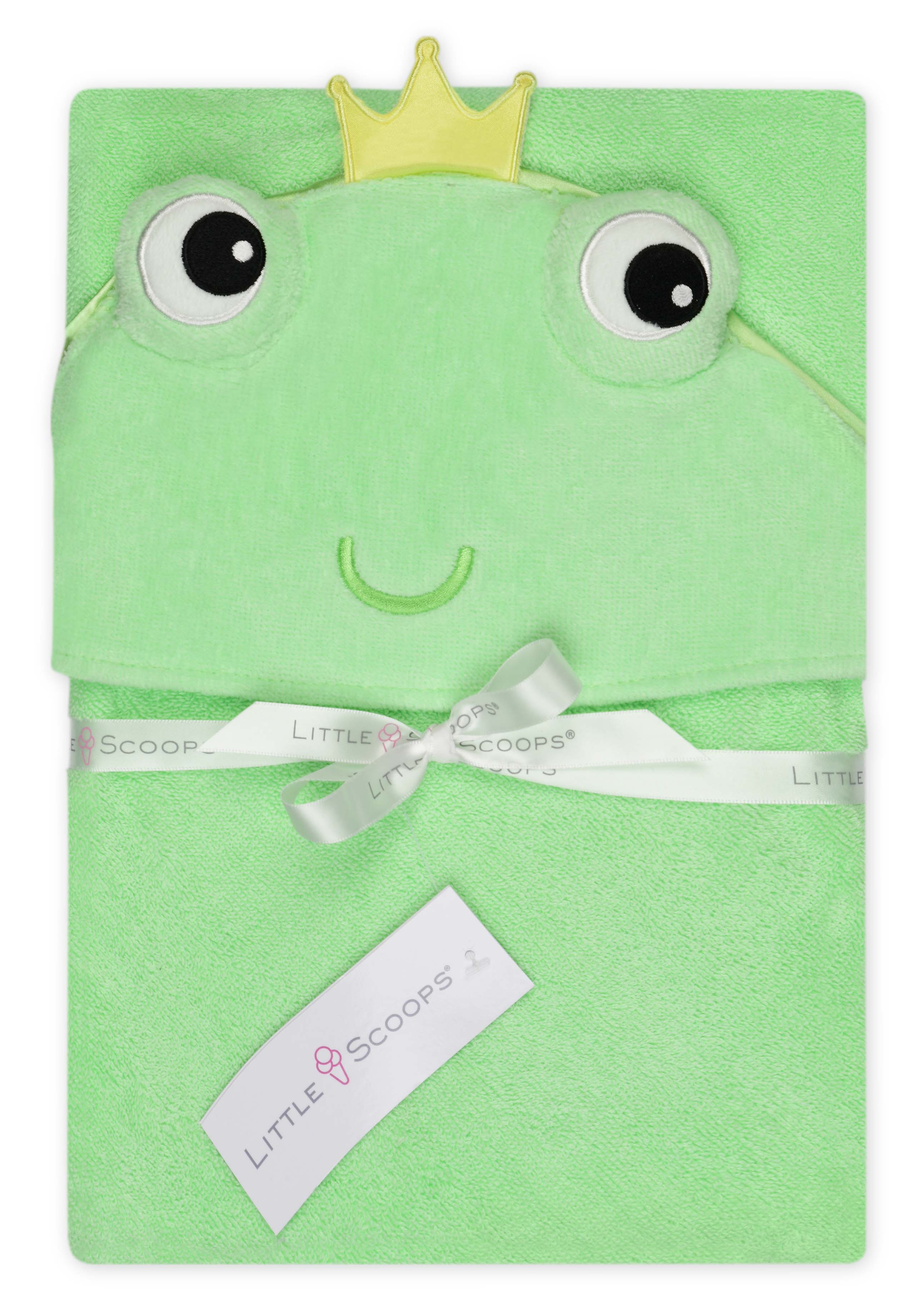 Picture of Little Scoops Frog Hooded Towel