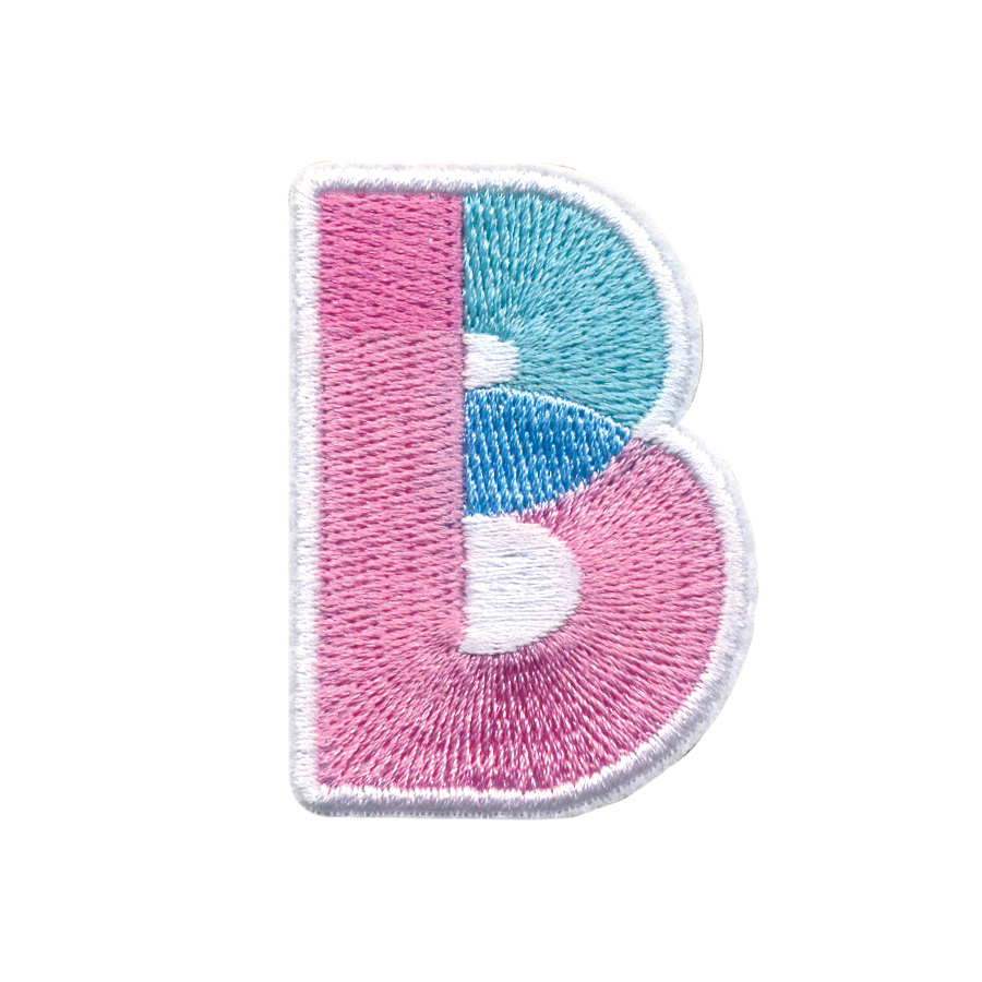 Picture of B Initial Color Block Sticker Patch