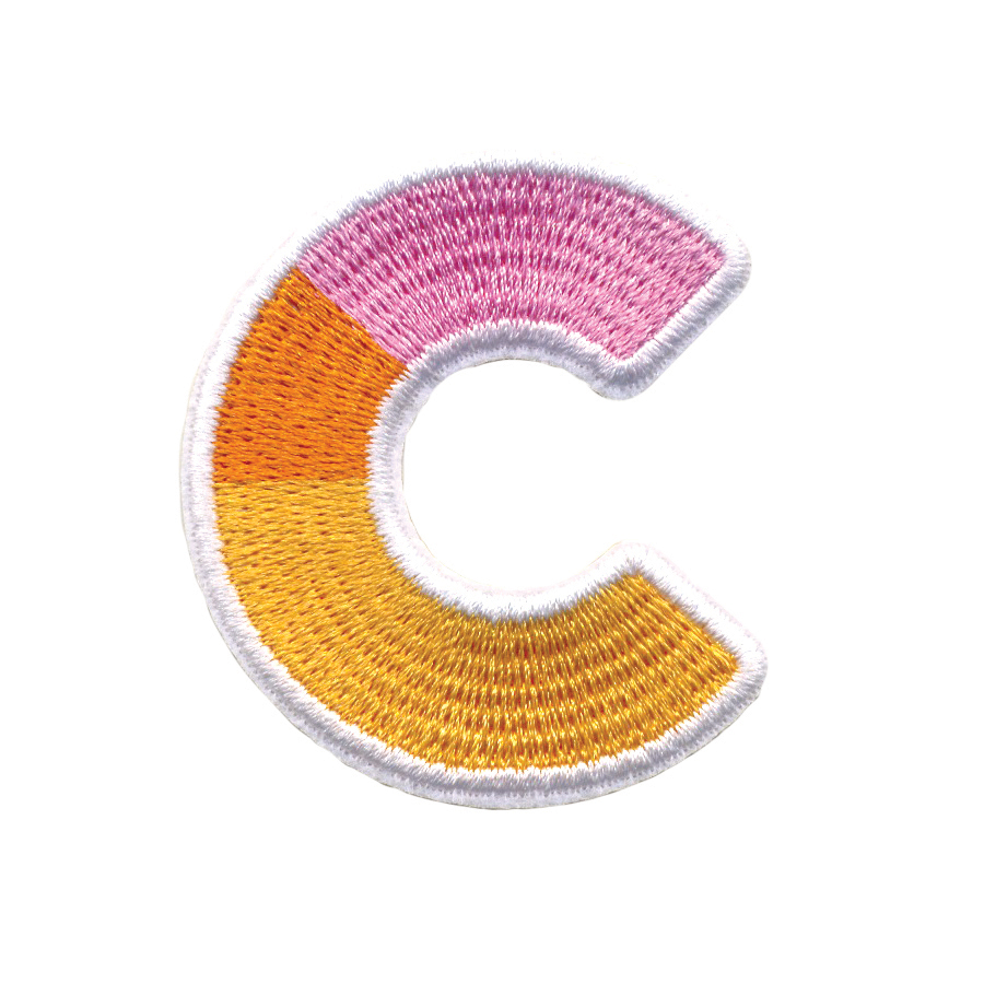 Picture of C Initial Color Block Sticker Patch