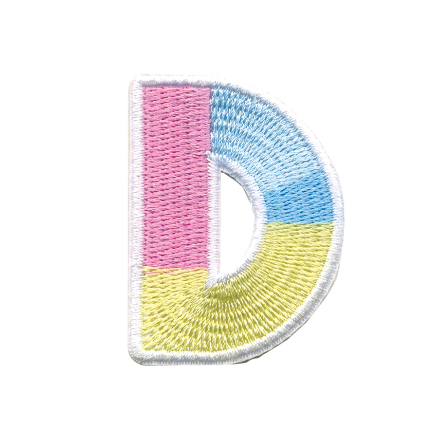 Picture of D Initial Color Block Sticker Patch