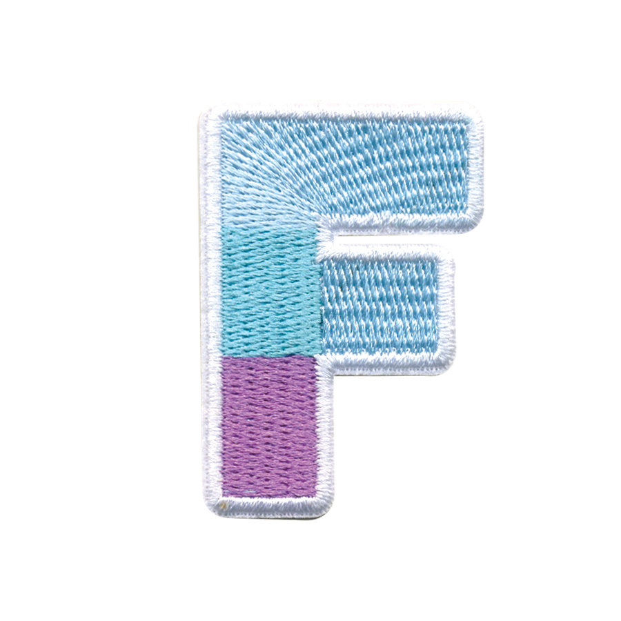 Picture of F Initial Color Block Sticker Patch