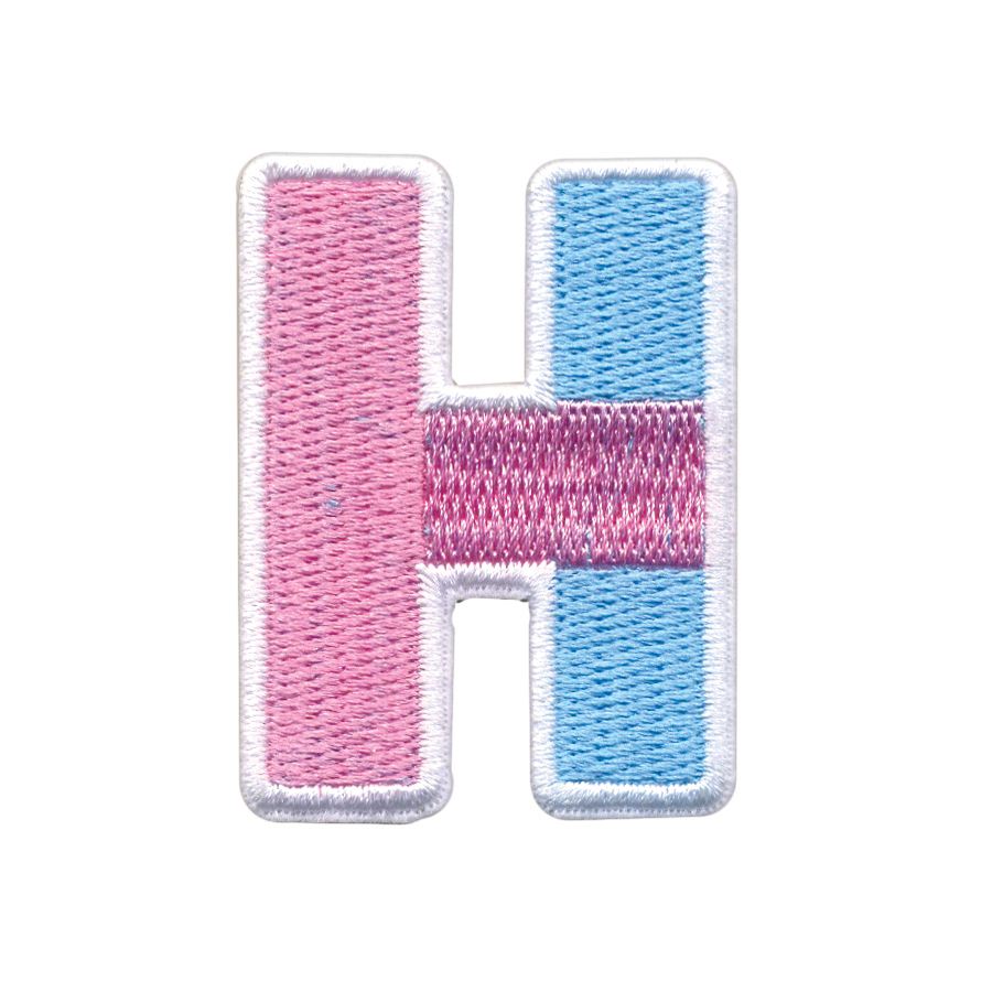 Picture of H Initial Color Block Sticker Patch