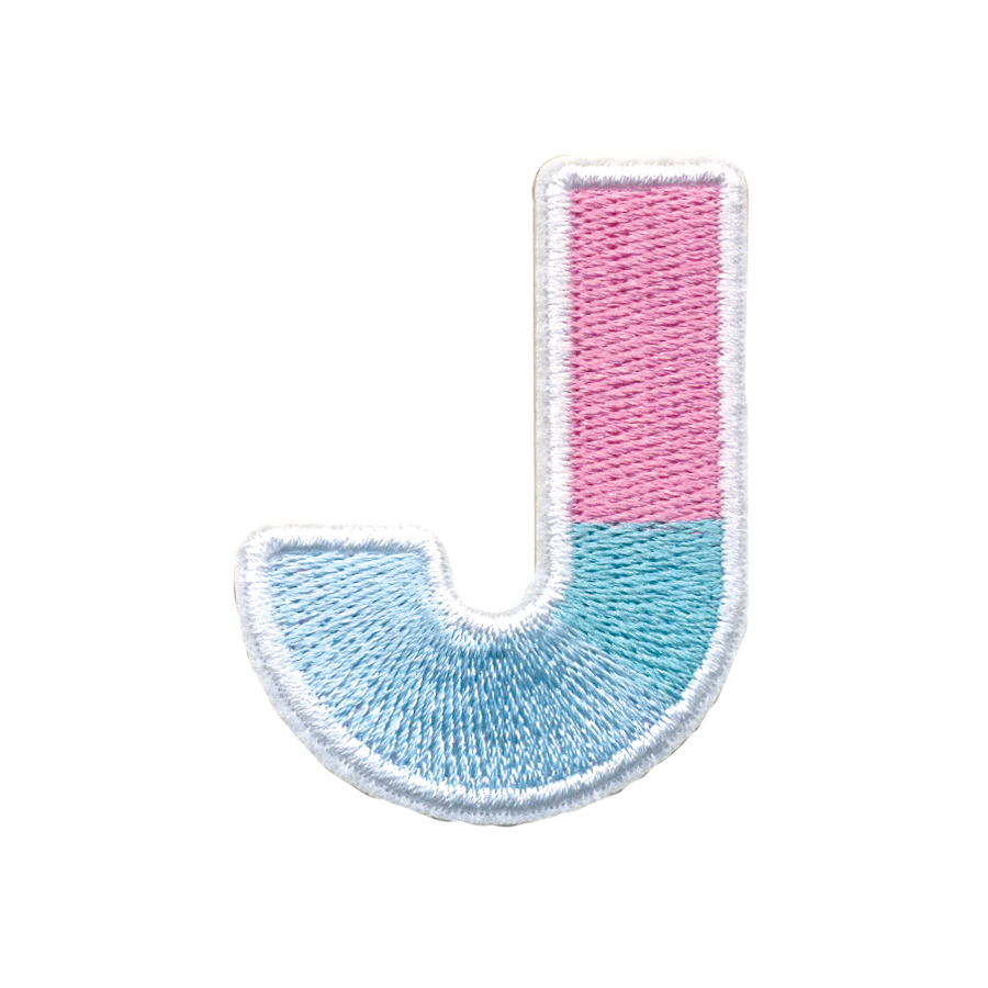 Picture of J Initial Color Block Sticker Patch