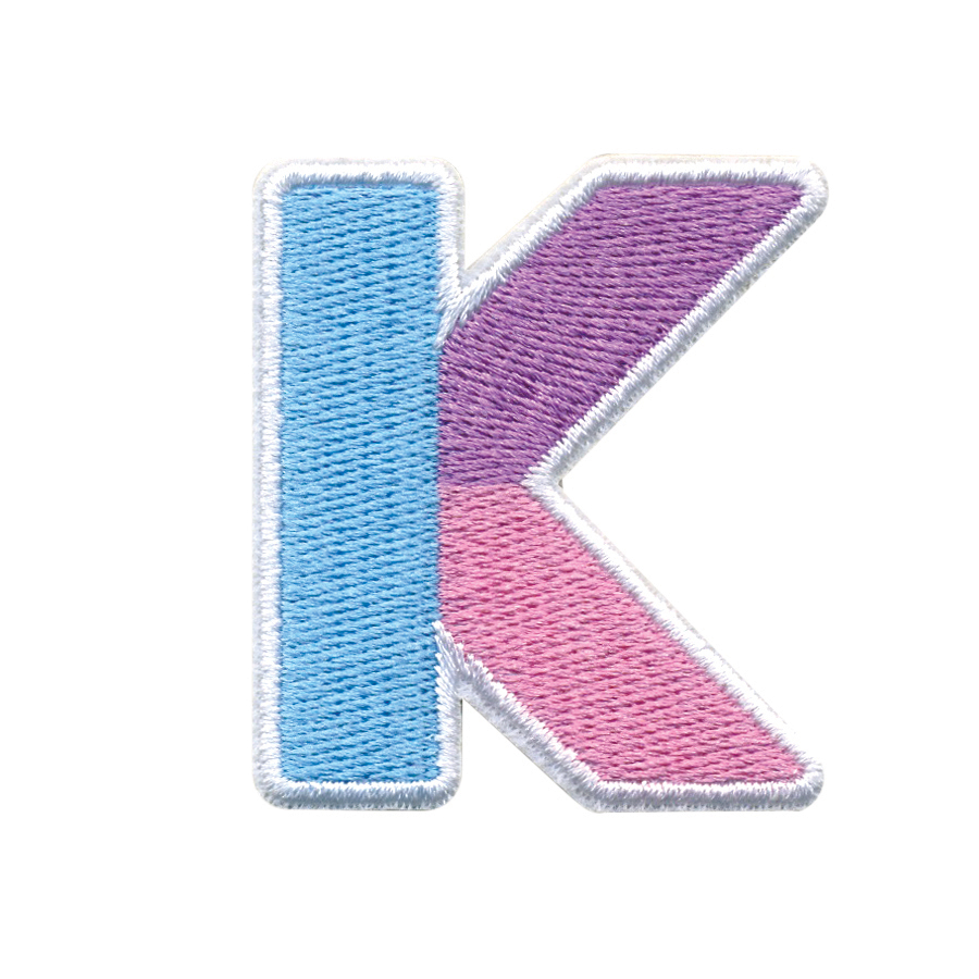 Picture of K Initial Color Block Sticker Patch